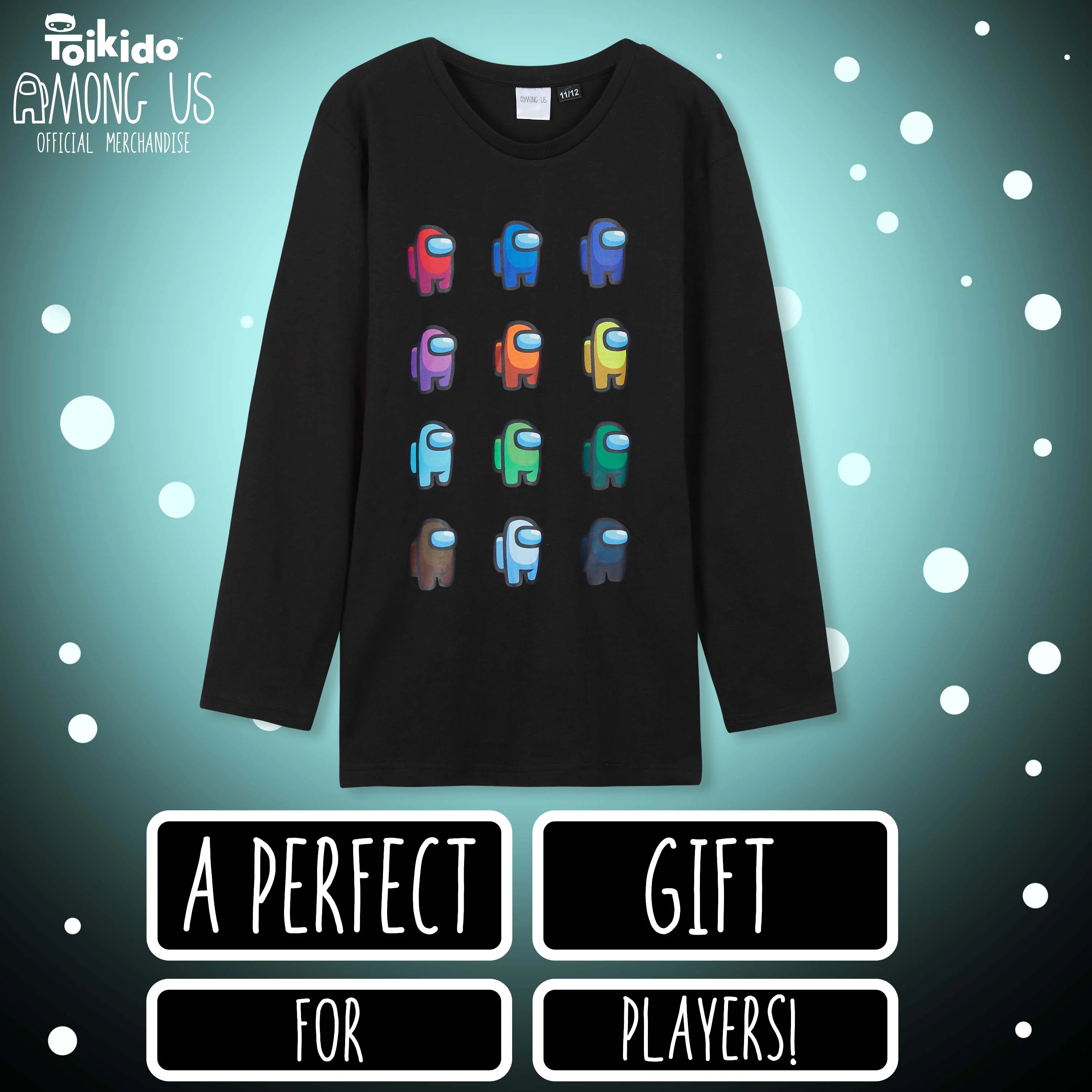 Among Us Boys Long Sleeve Black T Shirt, Gifts for Gamers - Image 3