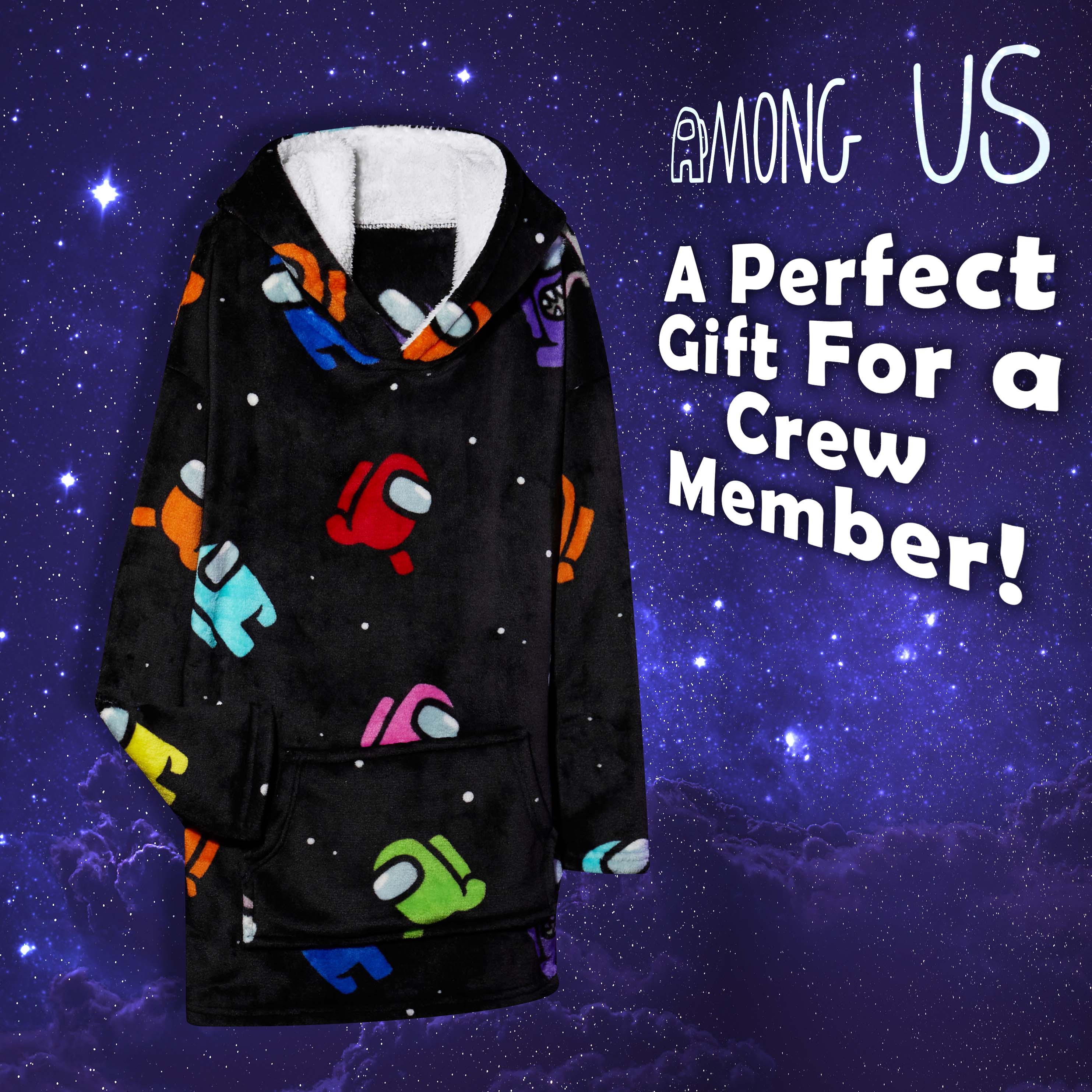AMONG US Hoodies For Boys, Fleece Oversized Blanket Hoodie for Kids - Image 2
