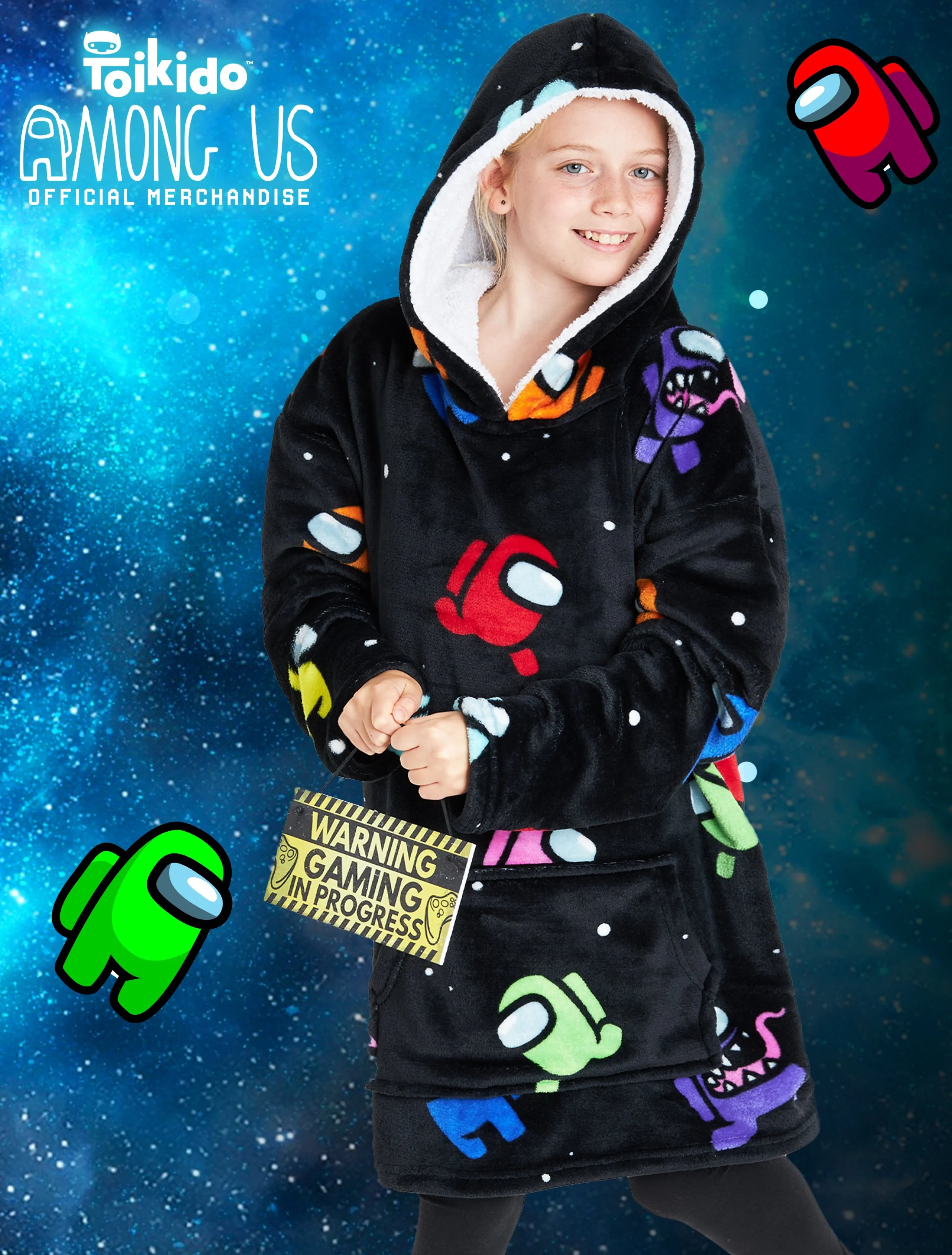 AMONG US Hoodies For Boys, Fleece Oversized Blanket Hoodie for Kids - Image 4