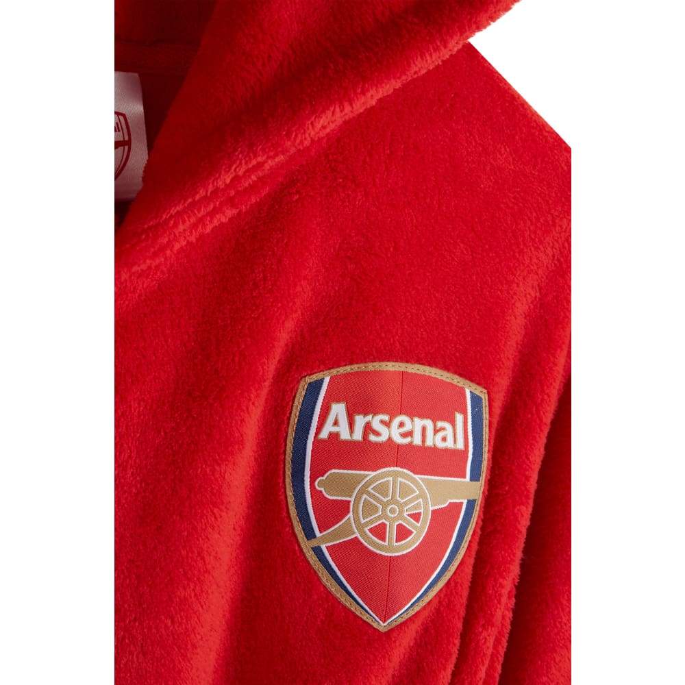 Arsenal F.C. Boys Dressing Gown, Football Kids Fleece Hooded Robe - Image 4