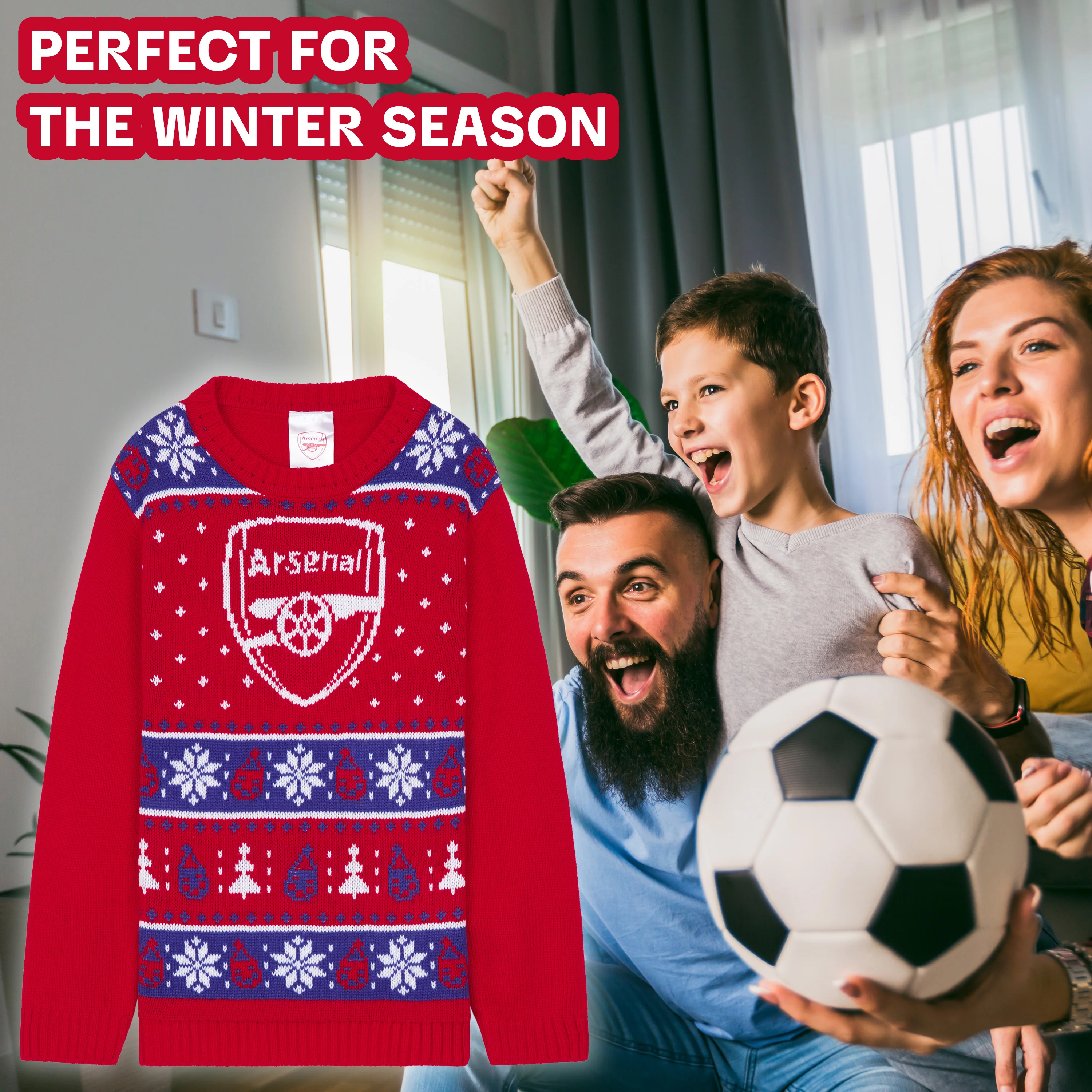 Arsenal F.C. Christmas Jumper Kids & Teenagers - Image 5