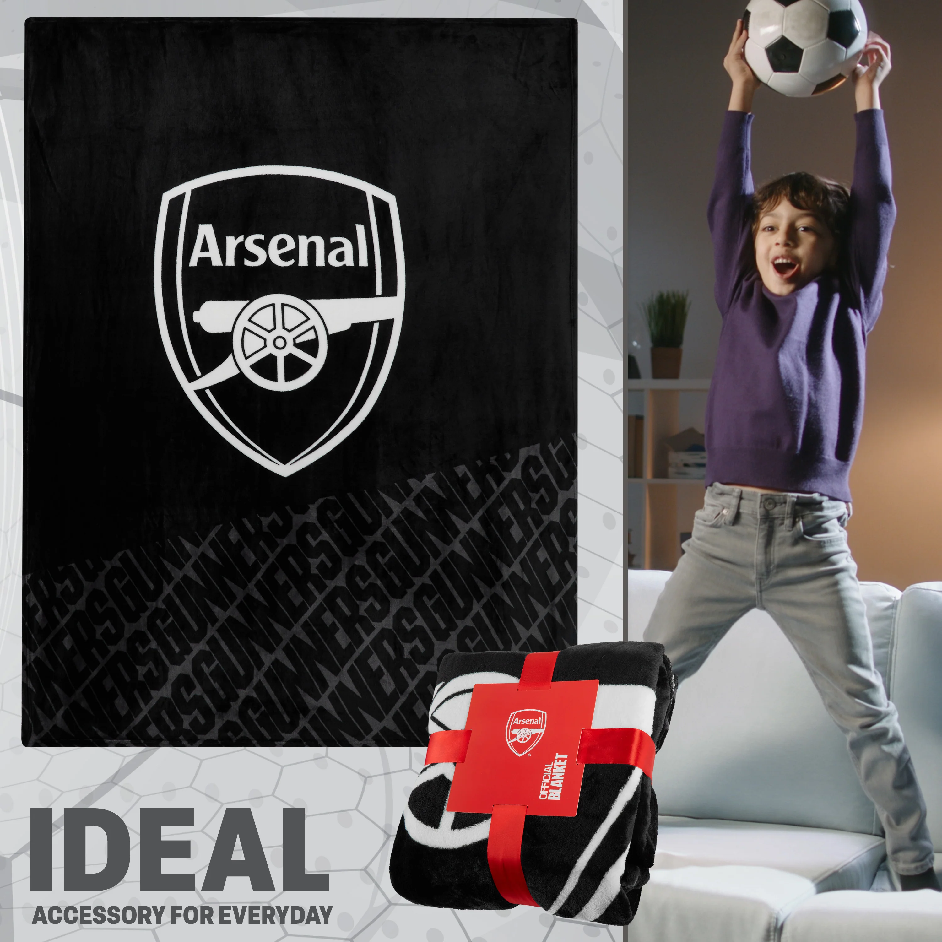Arsenal F.C. Fleece Bed Blanket Soft Bed Throw 125 x 150cm - Gifts for Him - Image 5