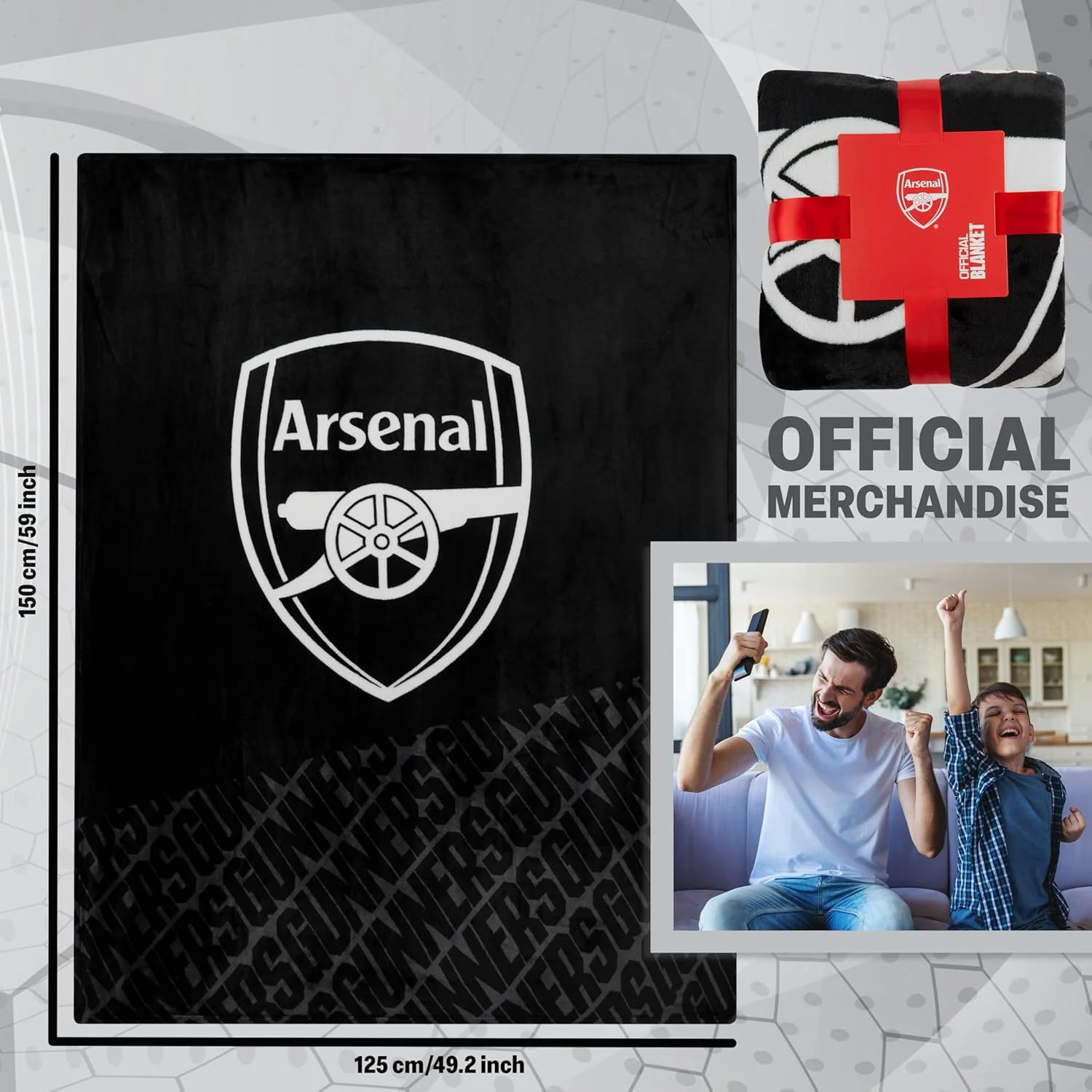 Arsenal F.C. Fleece Bed Blanket Soft Sofa Throw - Image 6