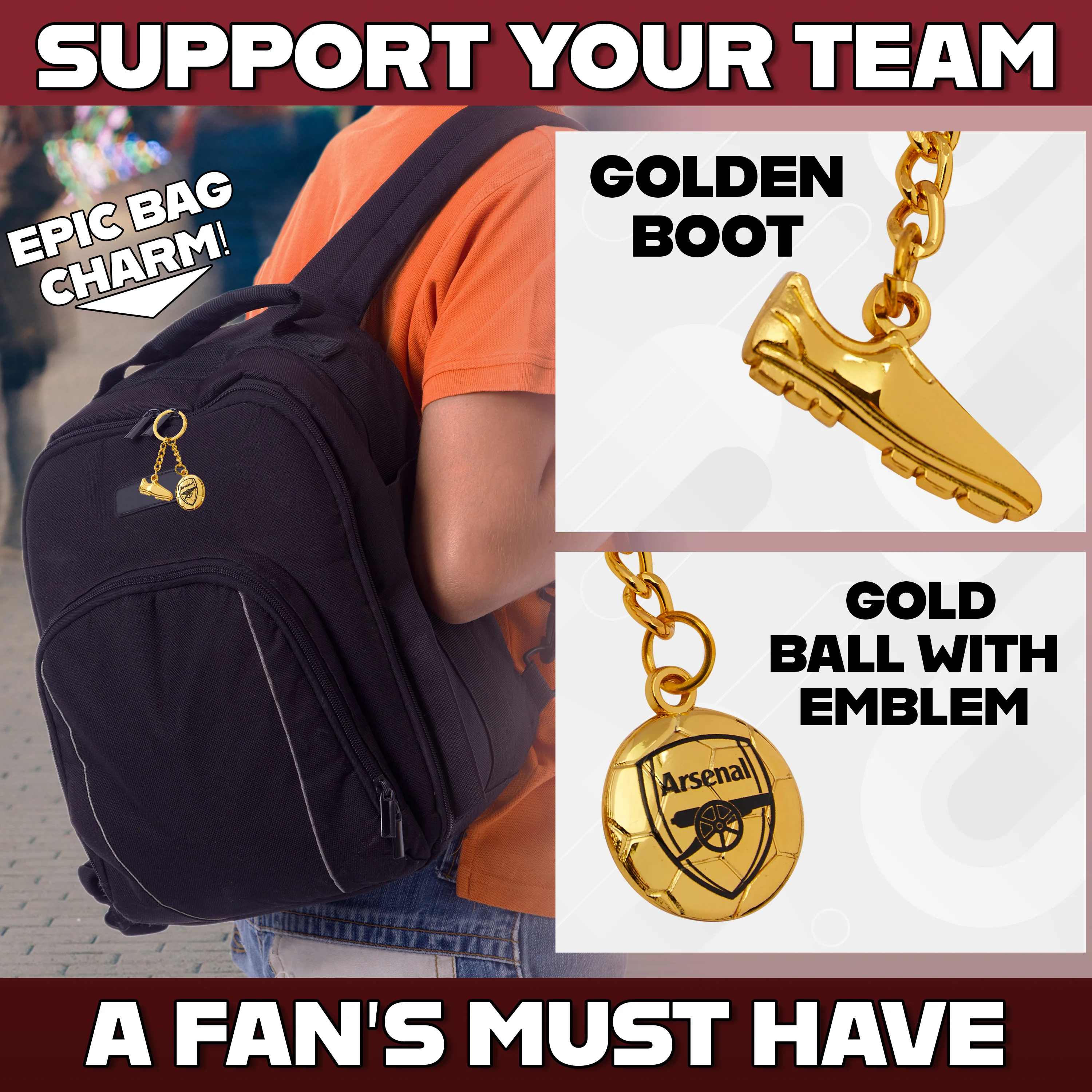 Arsenal F.C. Keyring and Pin Badge Gift Set, Supporters Gear - Football Gifts - Image 5