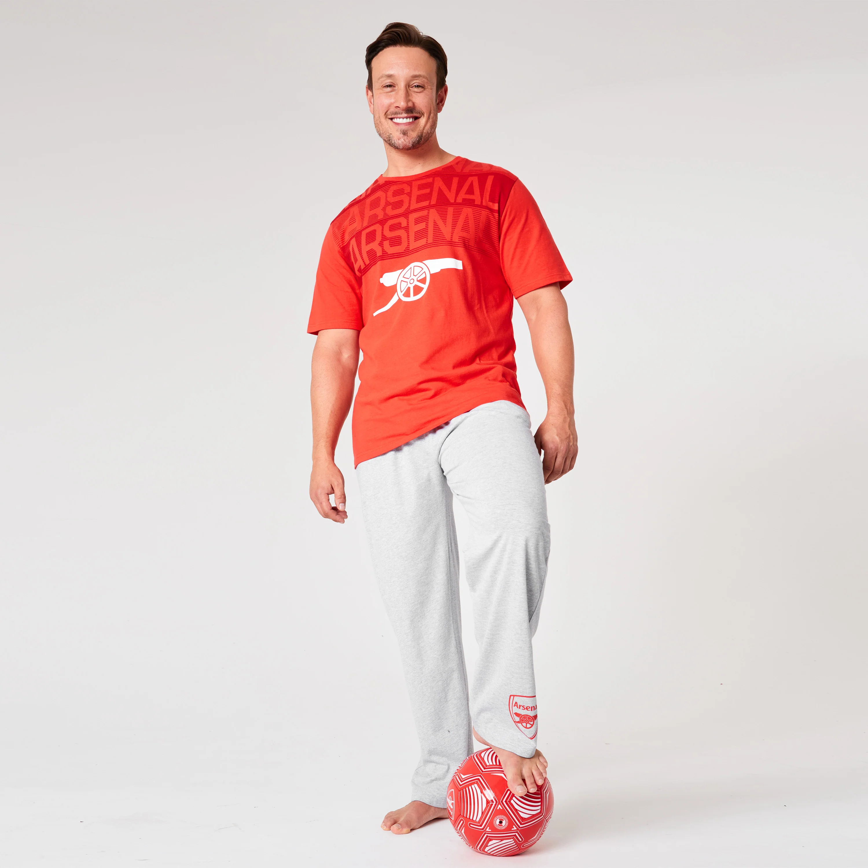 Arsenal F.C. Mens Pyjamas Set - RED & GREY - Image 3