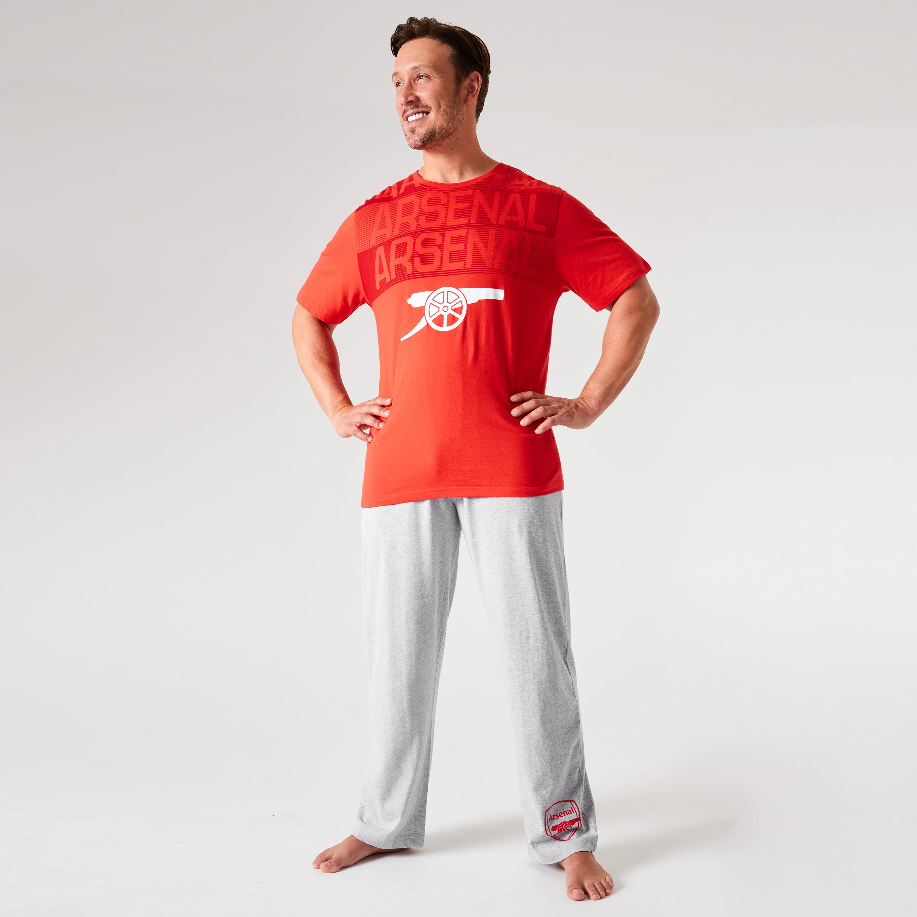 Arsenal F.C. Mens Pyjamas Set - RED & GREY - Image 5