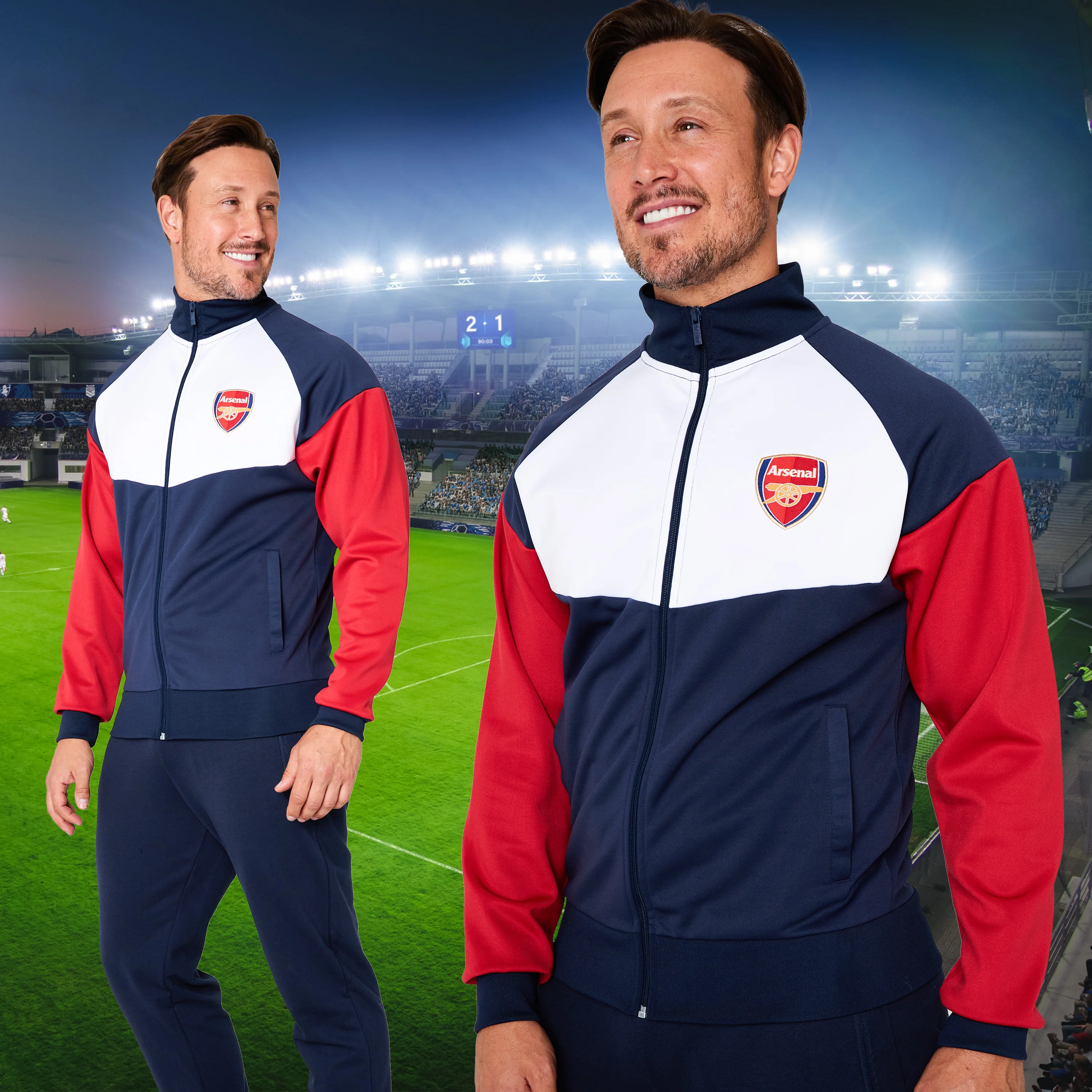 Arsenal F.C. Mens Zip Up Track Jacket with Pockets - Image 4