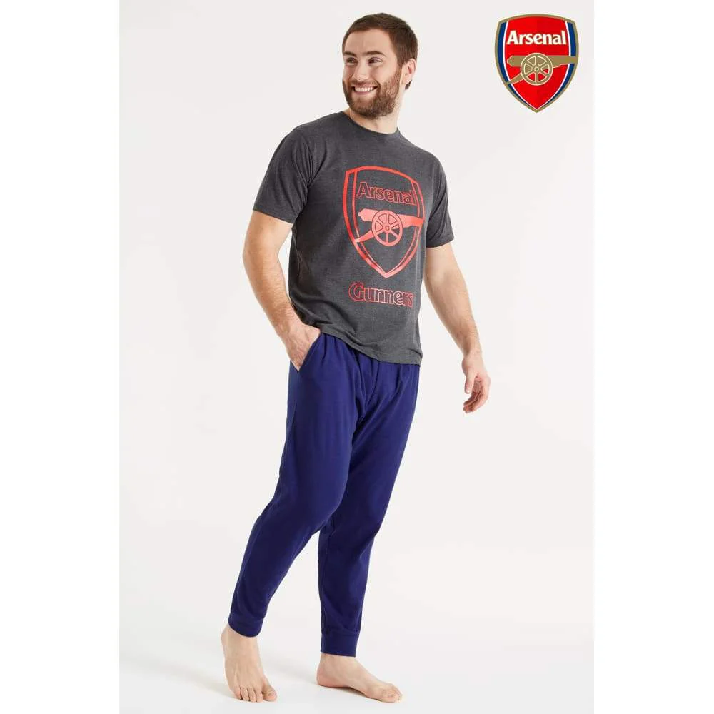 Arsenal Mens Pyjamas Set, Cotton Long Pjs, Official Football Gifts - Image 4