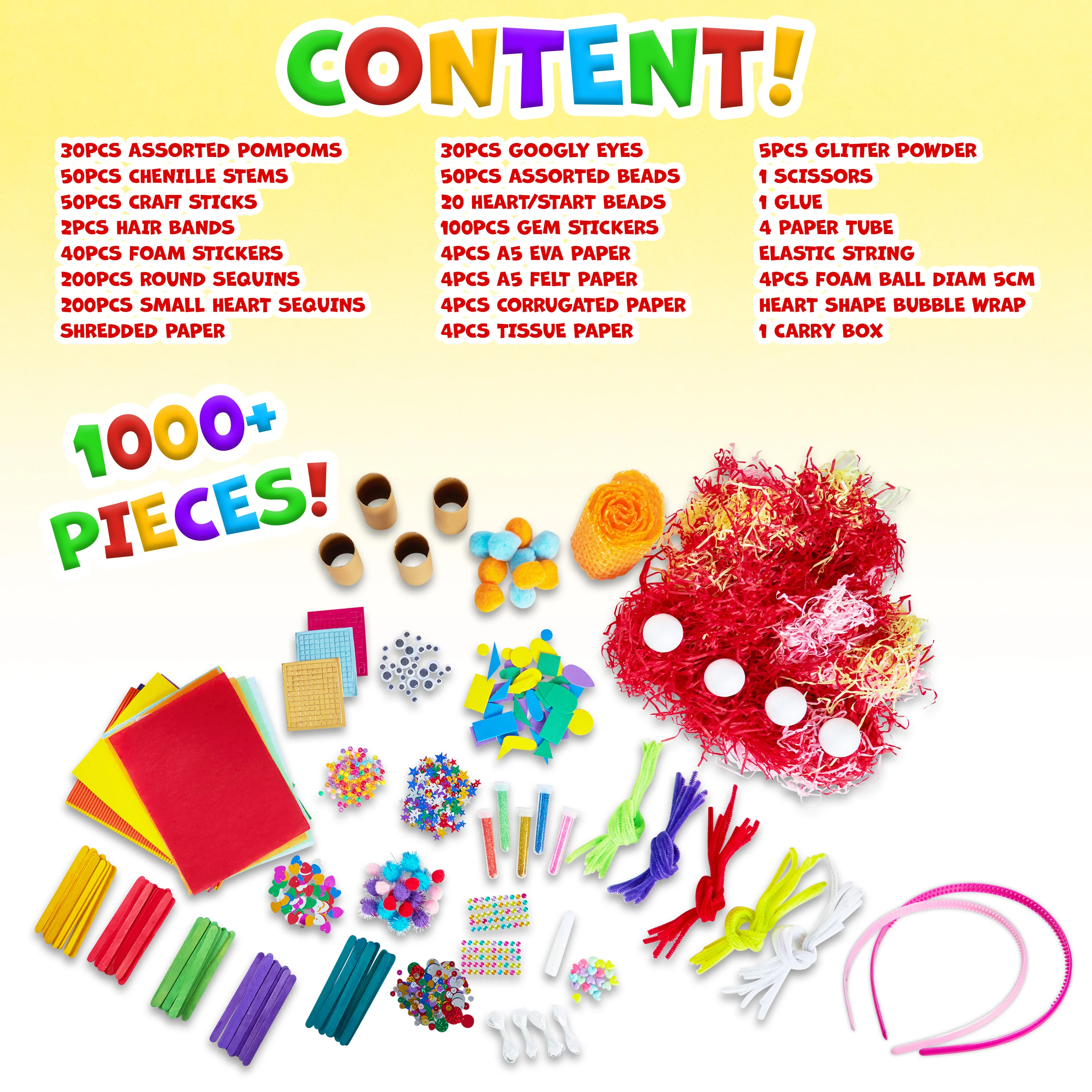 Arts and Crafts for Kids 1000+ Pieces - Art Supplies Craft Kits for Kids - Image 6