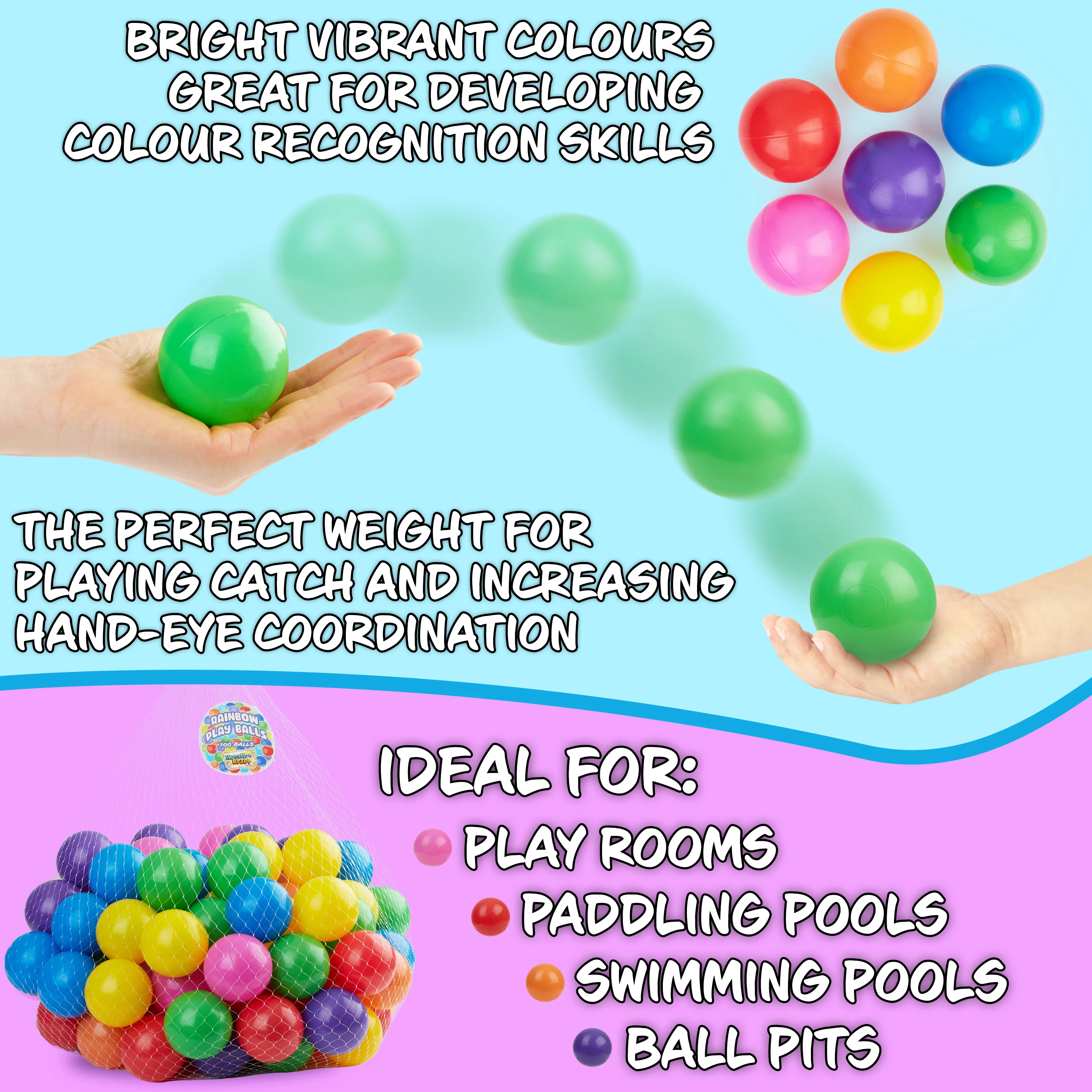 Ball Pit Balls Summer Outdoor Indoor Soft Balls for Kids - 200 Balls - Image 6