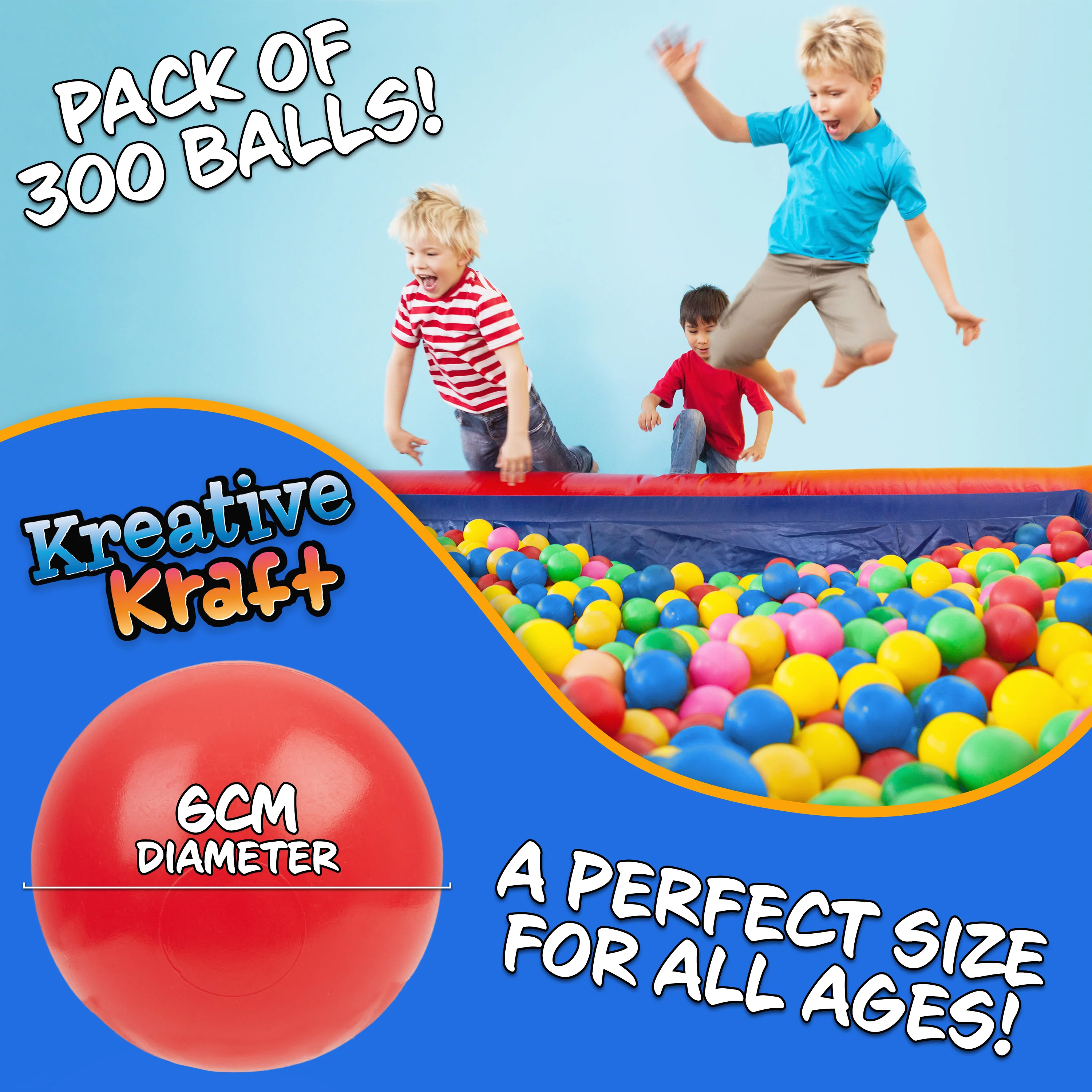 Ball Pit Balls Summer Outdoor Indoor Soft Balls for Kids - 300 balls - Image 3
