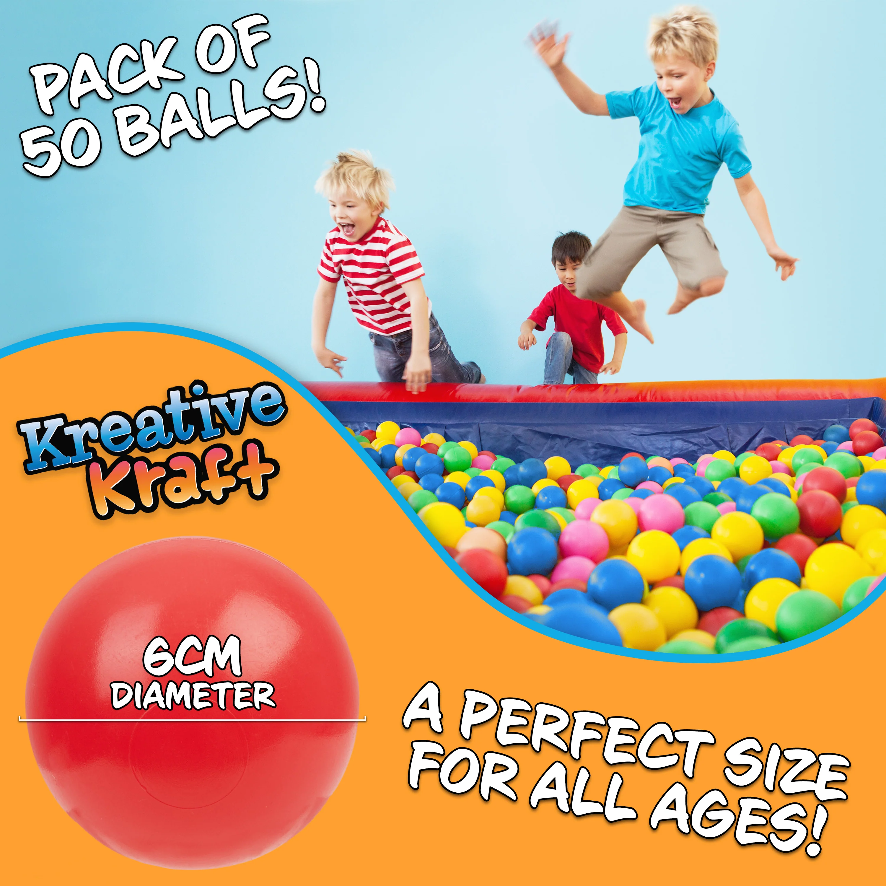 Ball Pit Balls Summer Outdoor Indoor Soft Balls for Kids -50 Balls - Image 3