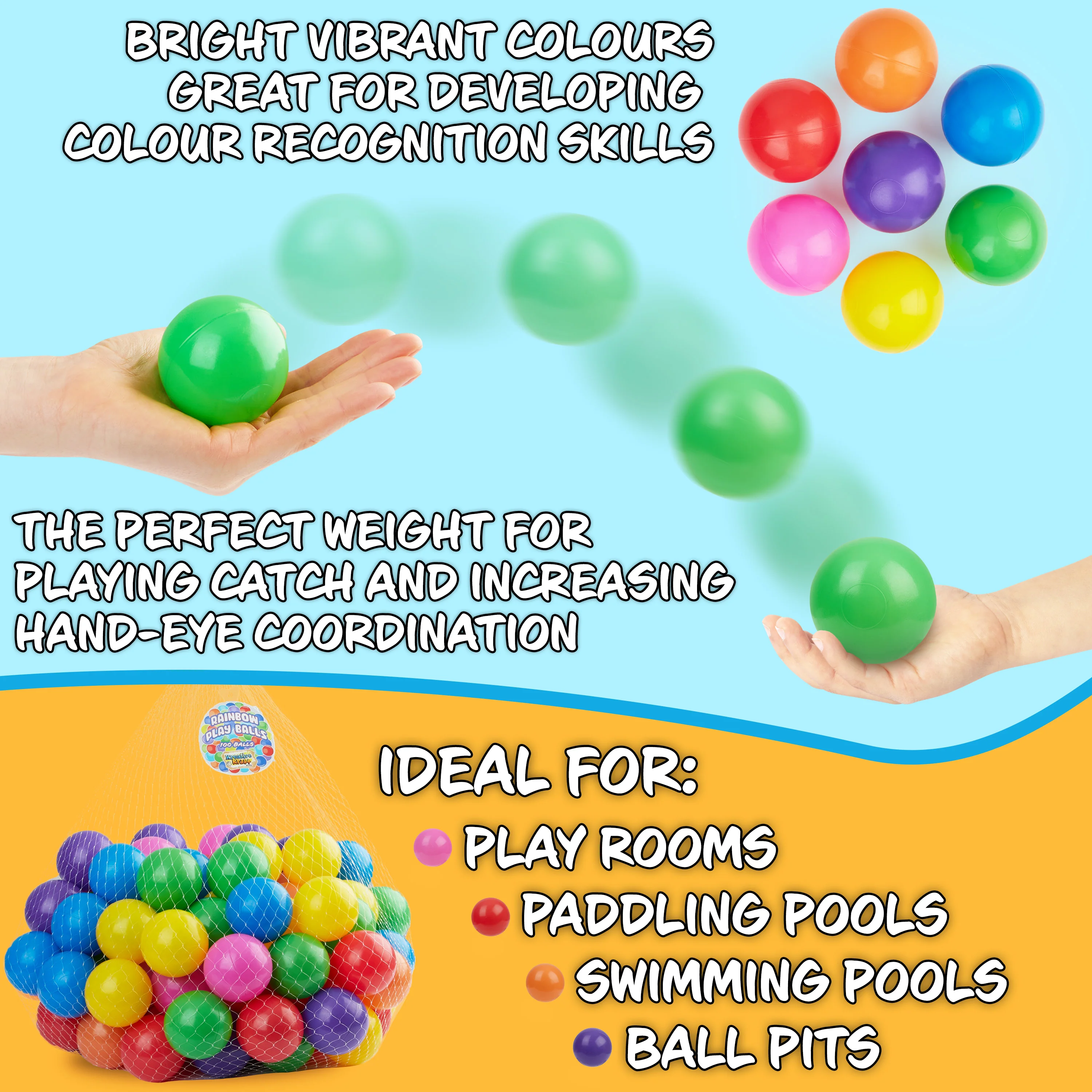 Ball Pit Balls Summer Outdoor Indoor Soft Balls for Kids -50 Balls - Image 6