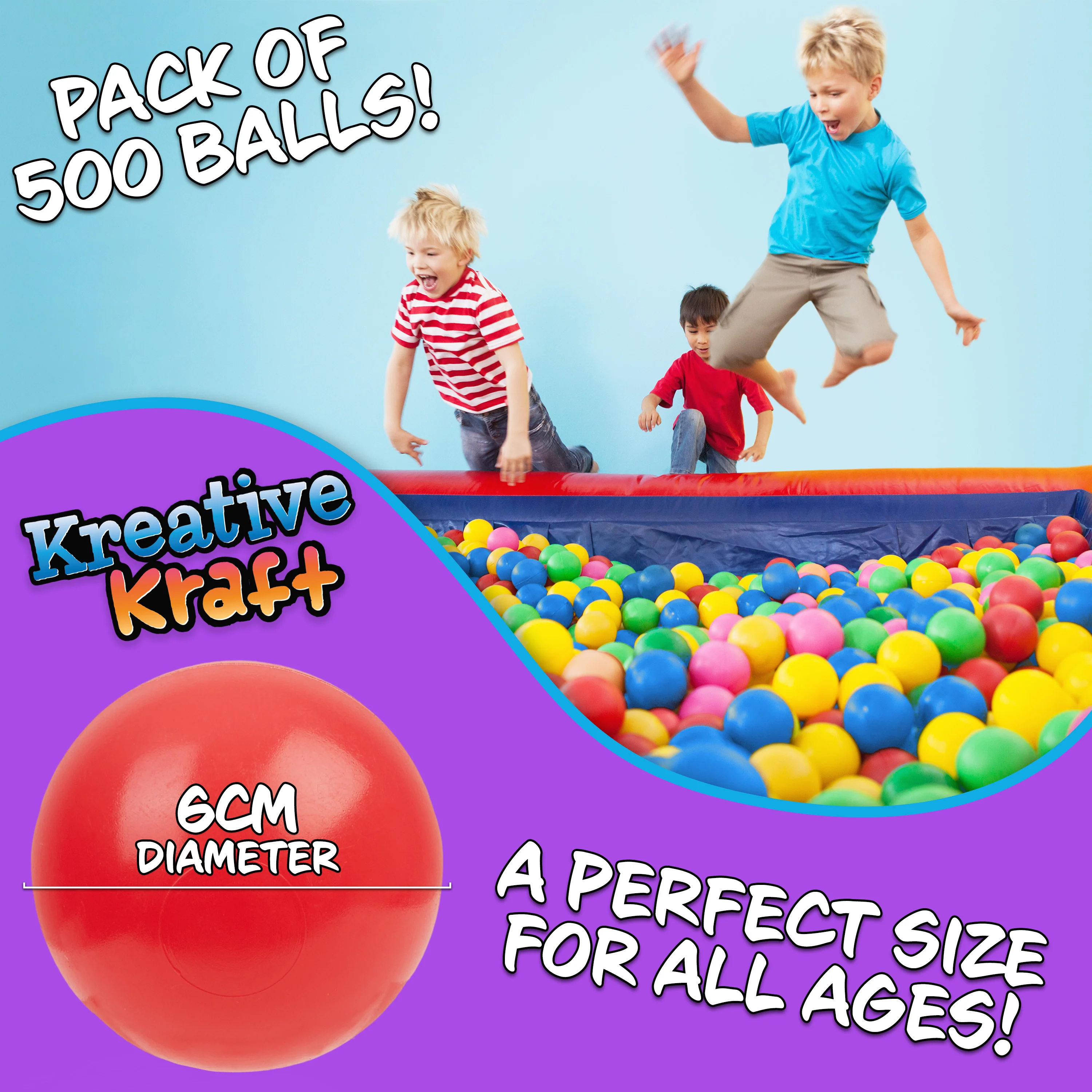 Ball Pit Balls Summer Outdoor Indoor Soft Balls for Kids - 500 BALLS - Image 3