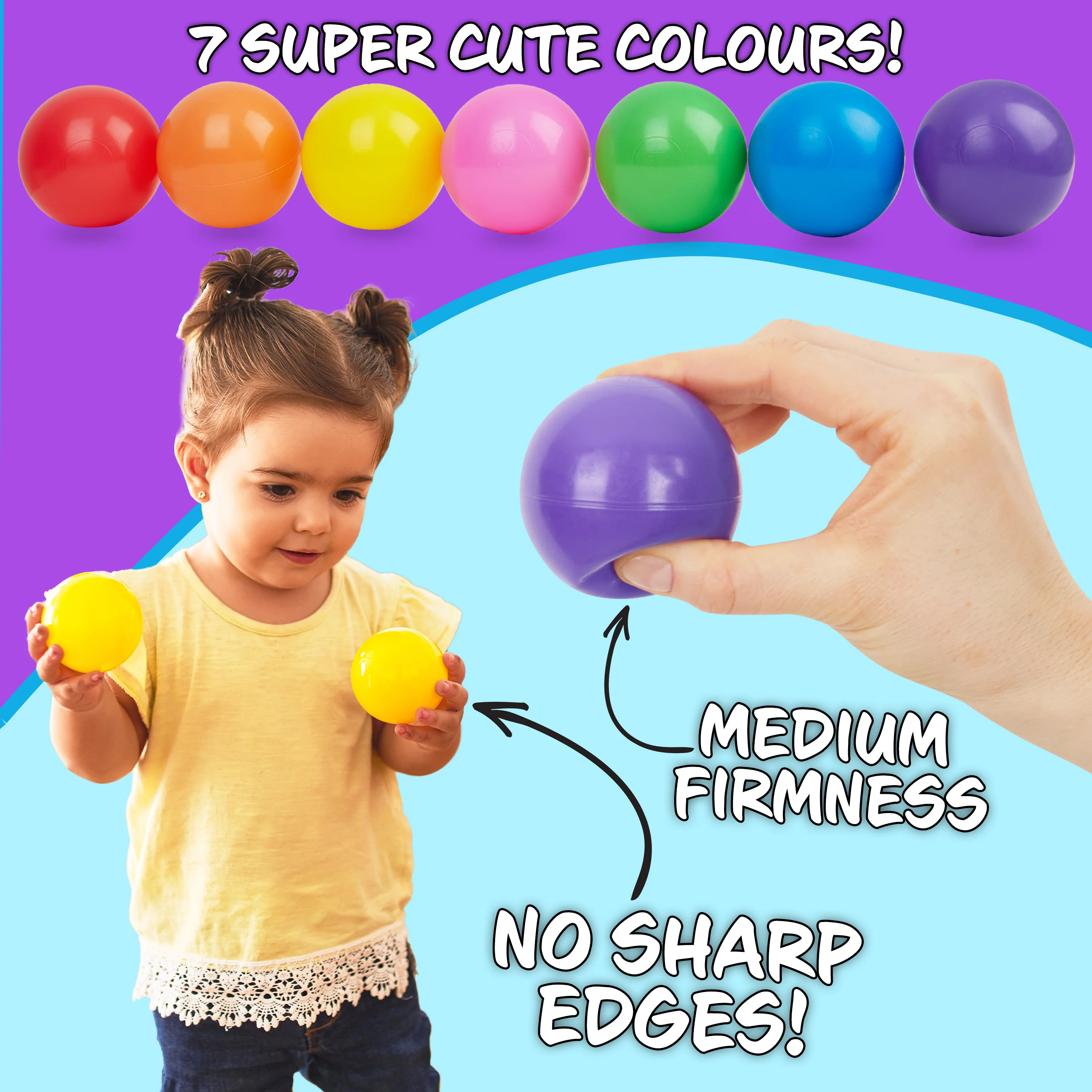 Ball Pit Balls Summer Outdoor Indoor Soft Balls for Kids - 500 BALLS - Image 4