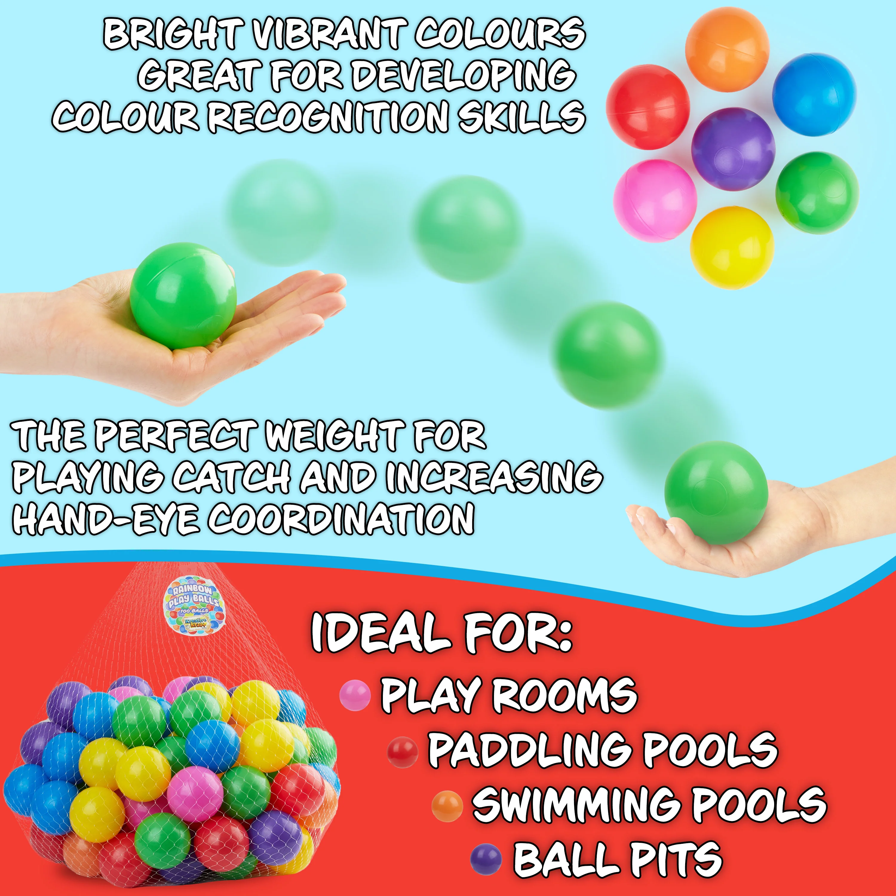 Ball Pit Balls Summer Outdoor Indoor Soft Balls for Kids - 600 BALLS - Image 6
