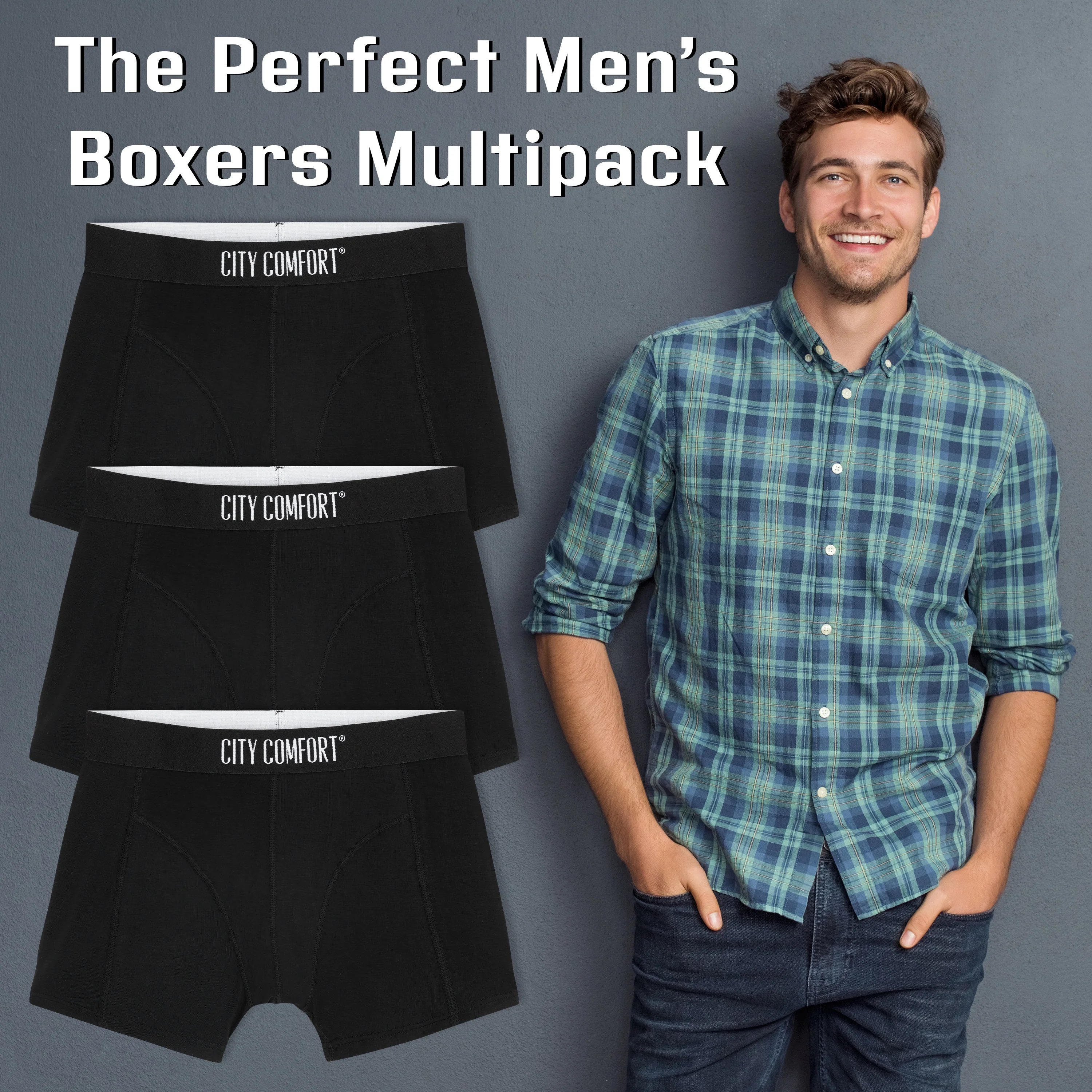 Bamboo Boxers Mens - 3 Pack of Mens Boxer Shorts Comfortable Breathable Underwear Trunks - S-4XL Underwear for Men and Teenagers - Image 5