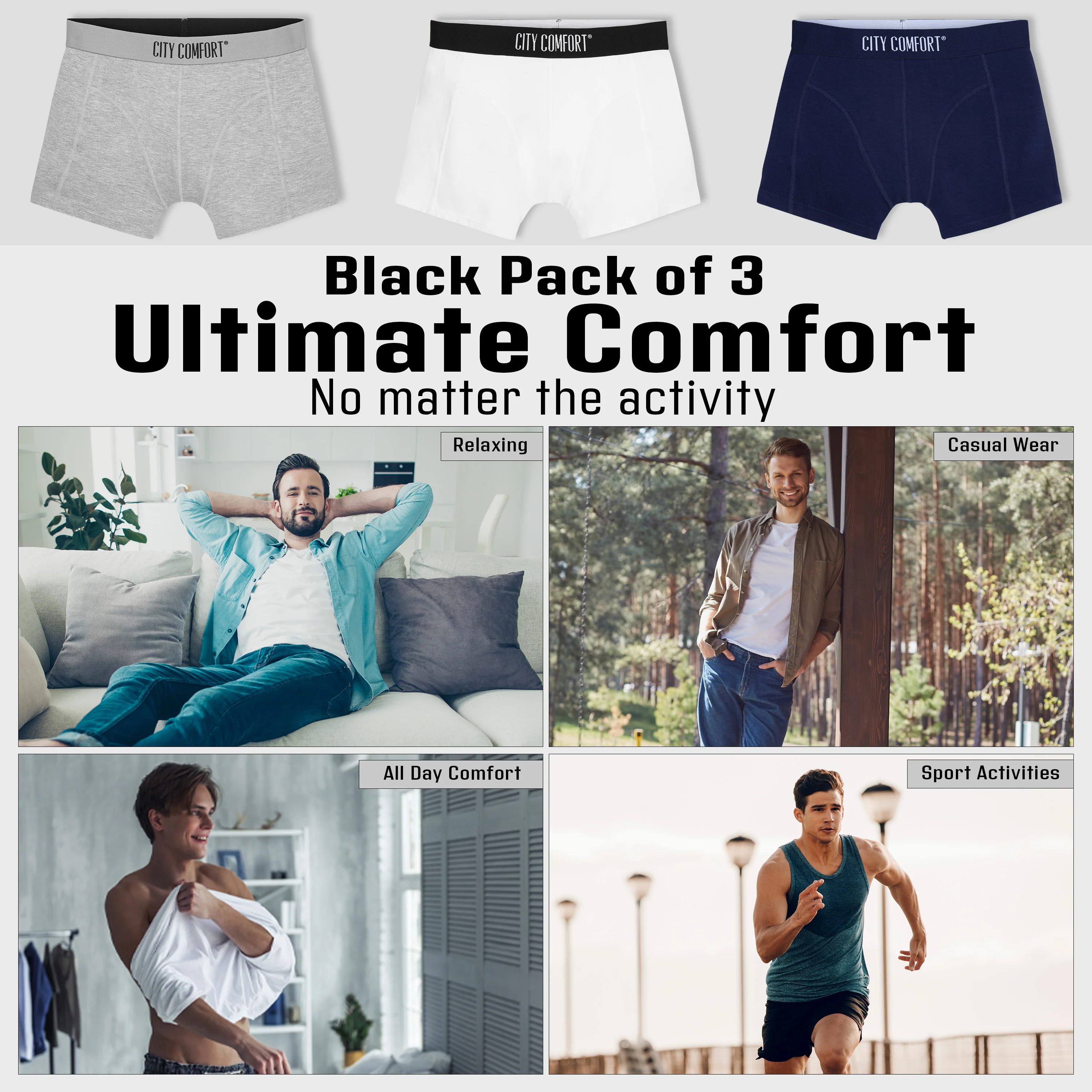 Bamboo Boxers Mens - 3 Pack of Mens Boxer Shorts Comfortable Breathable Underwear Trunks - S-4XL Underwear for Men and Teenagers - Image 9