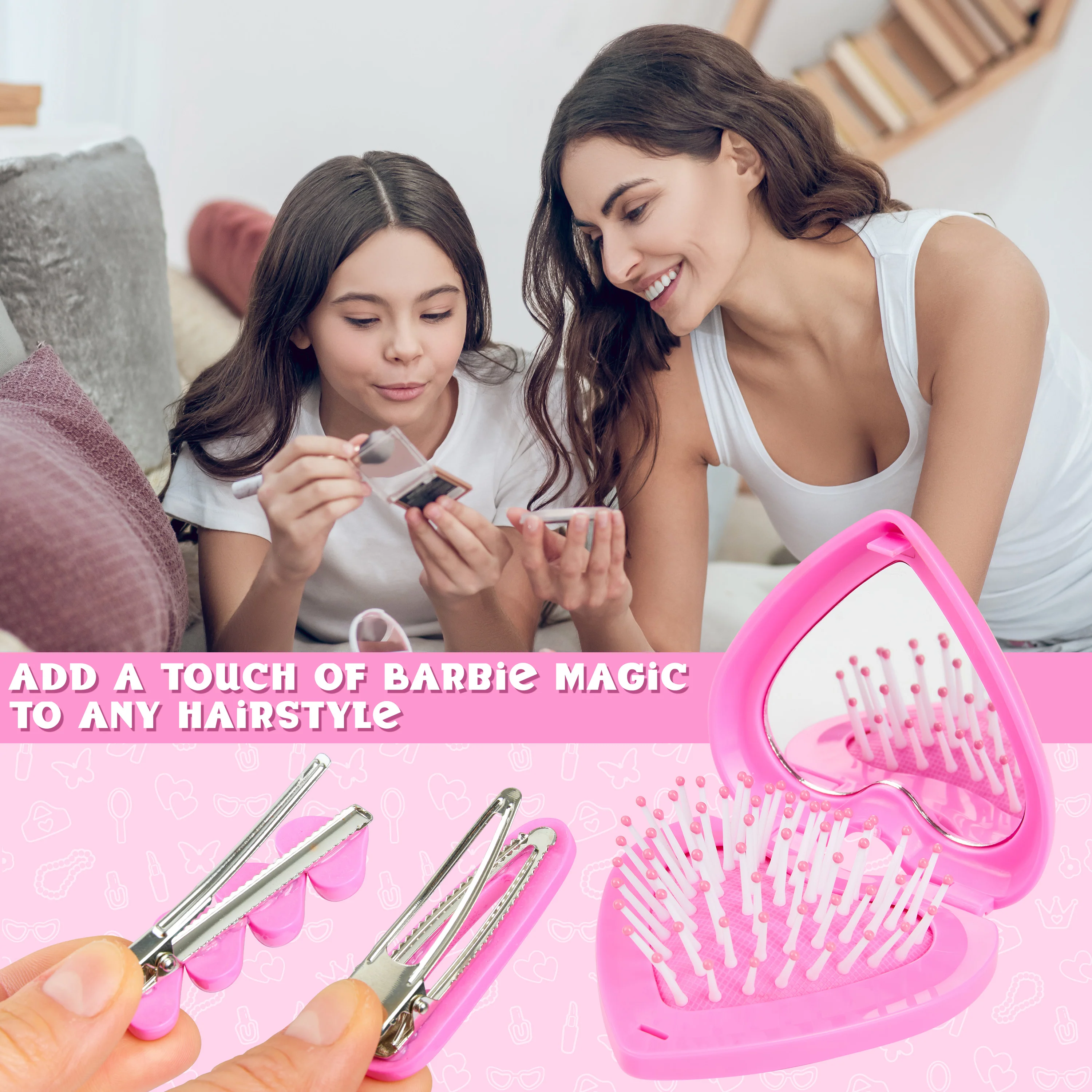 Barbie Claw Clip and Hair Accessories Set, Hair Clips Brush - Girls Gifts - Image 5