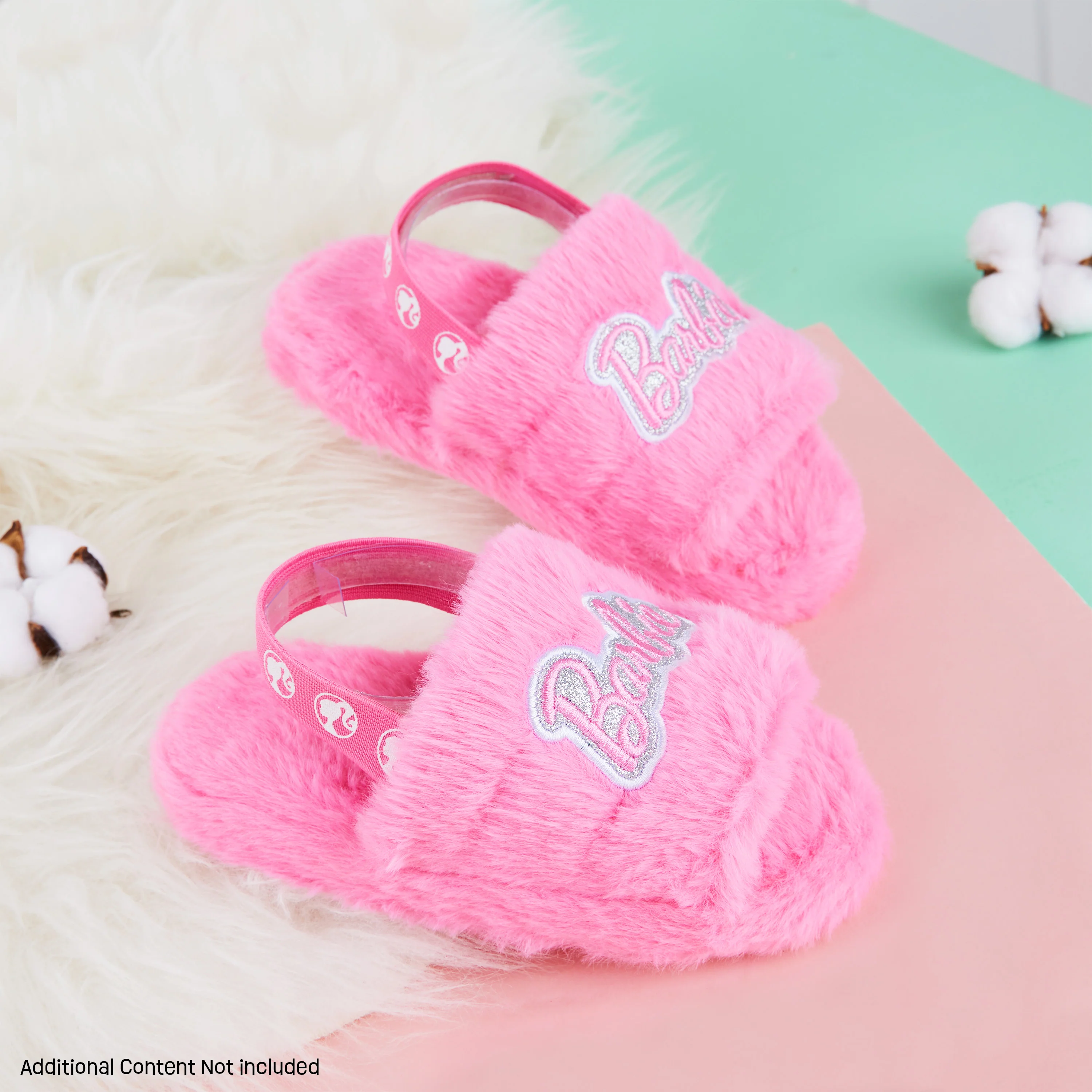 Barbie Girls Fluffy Slippers, Comfy Mule House Shoes - Gifts for Girls - Image 2
