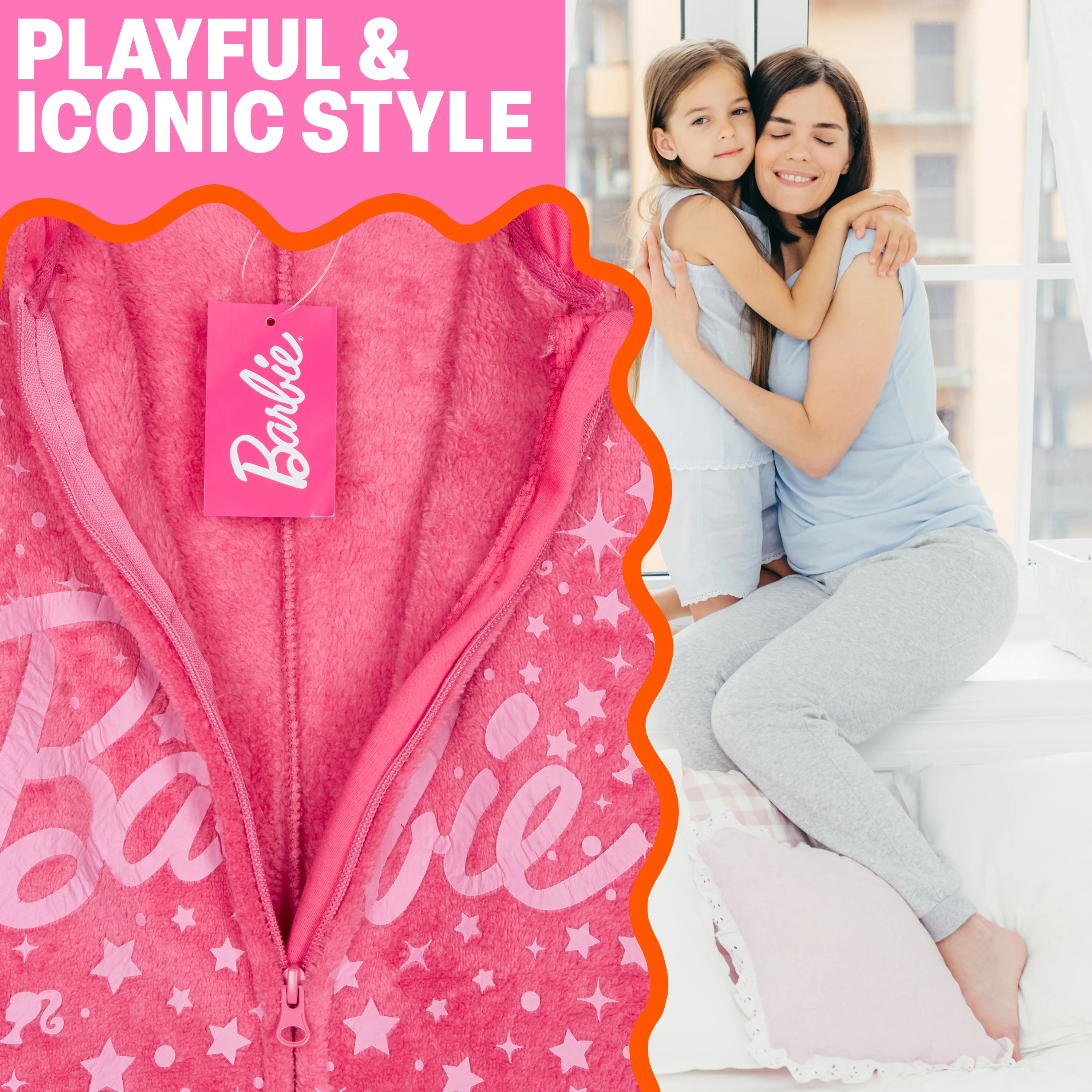 Barbie Girls & Teenagers Fleece Onesie with Hood, Cosy Loungewear -  Gifts for Girls - Image 2
