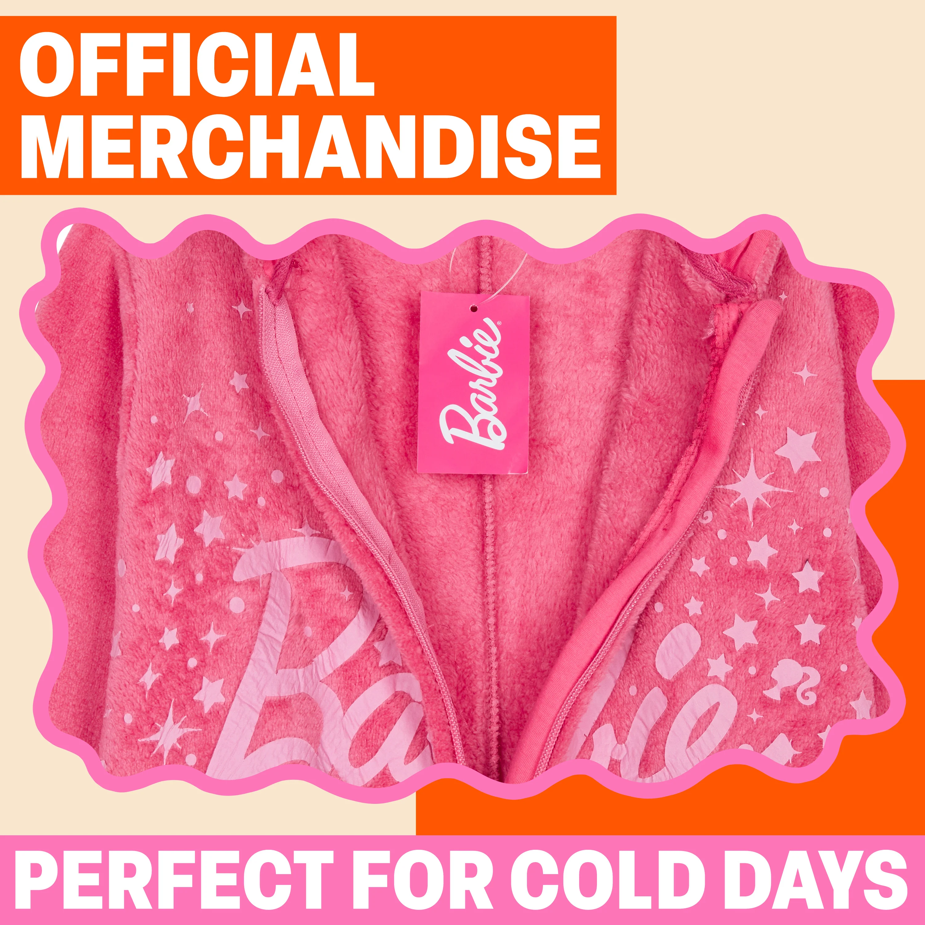 Barbie Girls & Teenagers Fleece Onesie with Hood, Cosy Loungewear -  Gifts for Girls - Image 4