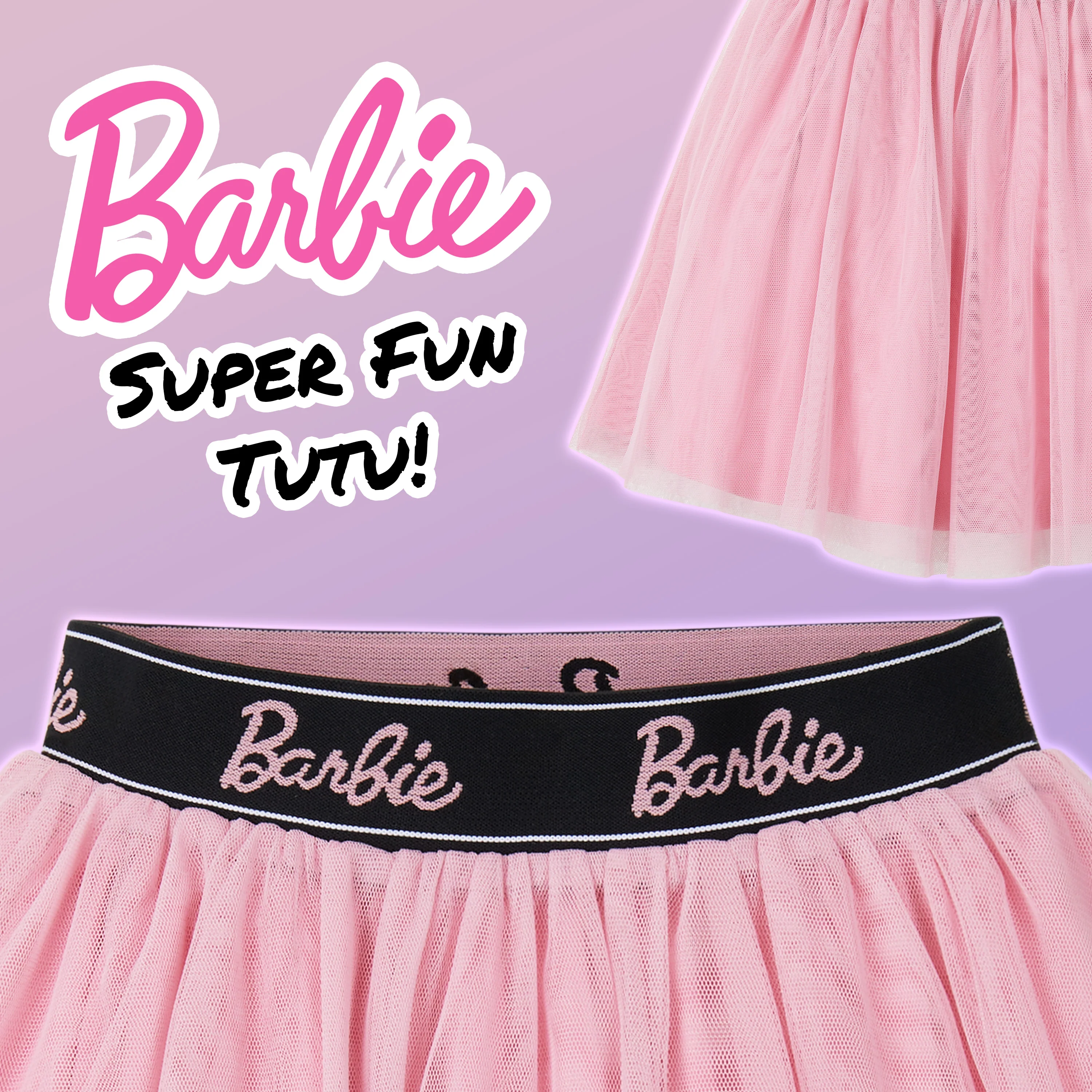 Barbie Girls Tutu Skirt, Mesh 2 Layers with Cotton Lining Skirt - Gifts for Girls - Image 3