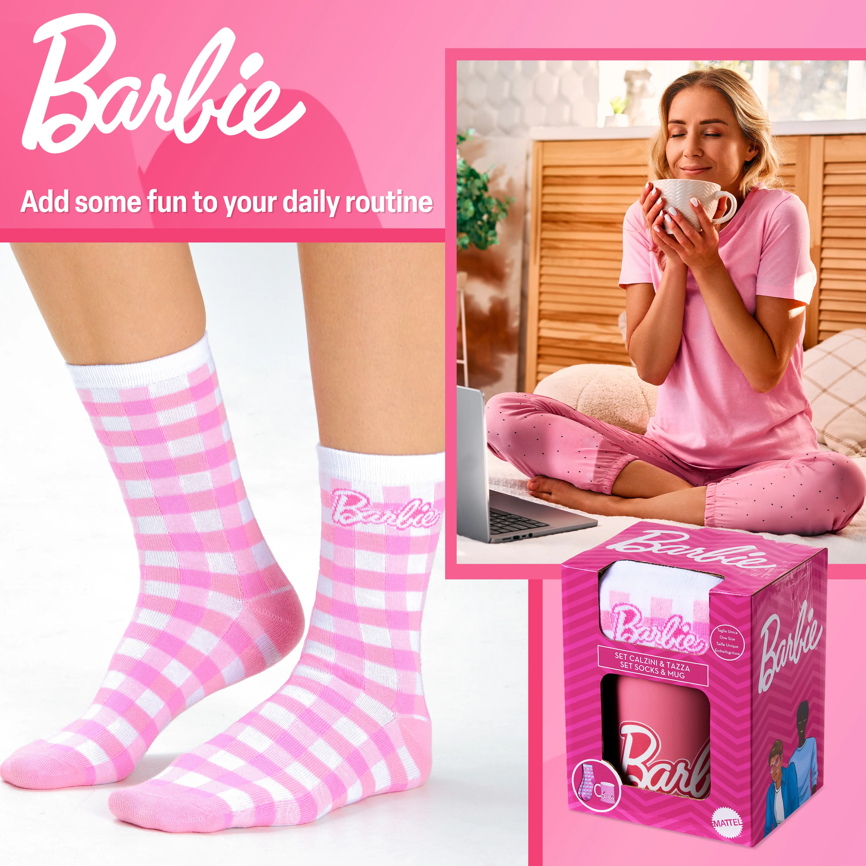 Barbie Mug and Socks Gift Set for Women, Calf Socks and Ceramic Mug - Women's Gifts - Image 3