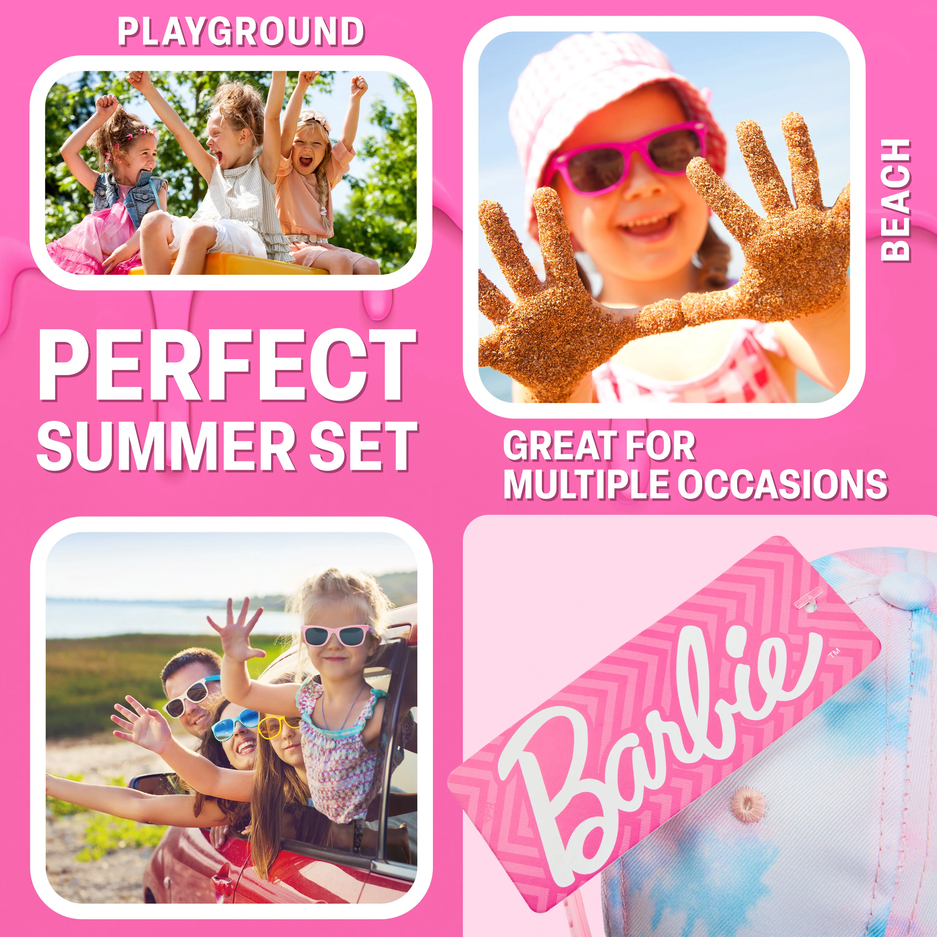Barbie Sunglasses Baseball Cap for Girls Accessories Set Summer Lightweight Sun Hat UV40 - Image 3