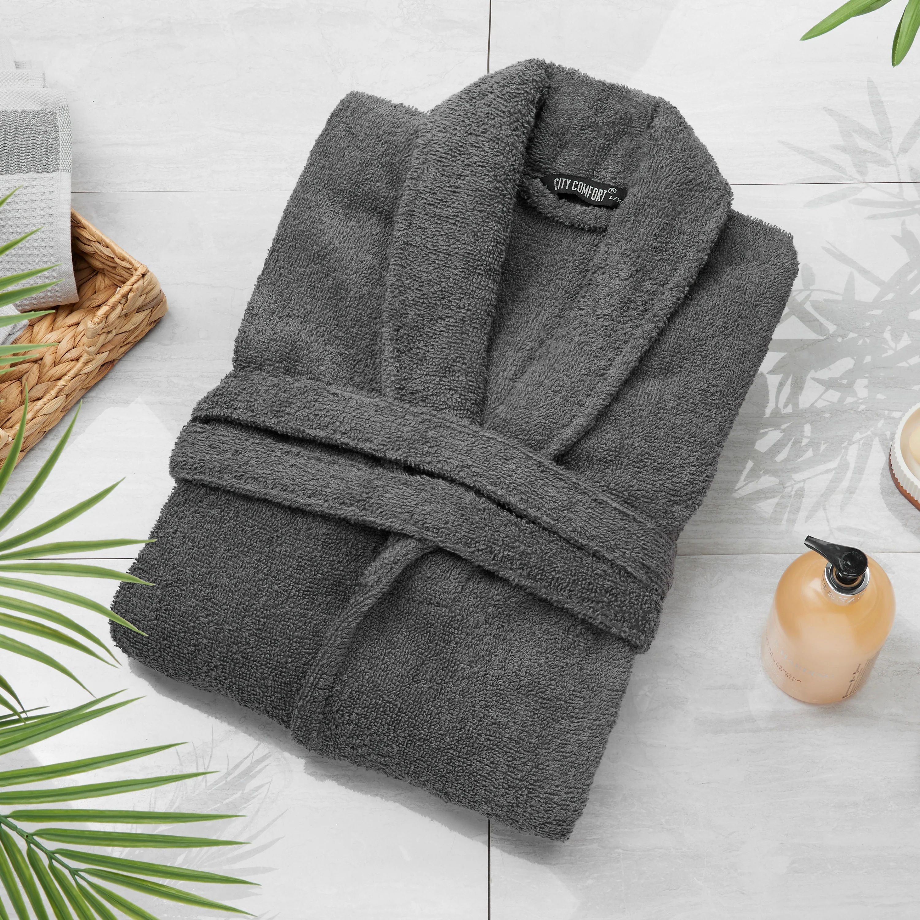 Bath Robes for Men - Absorbent Cotton Terry Towelling Bathrobe - Image 8