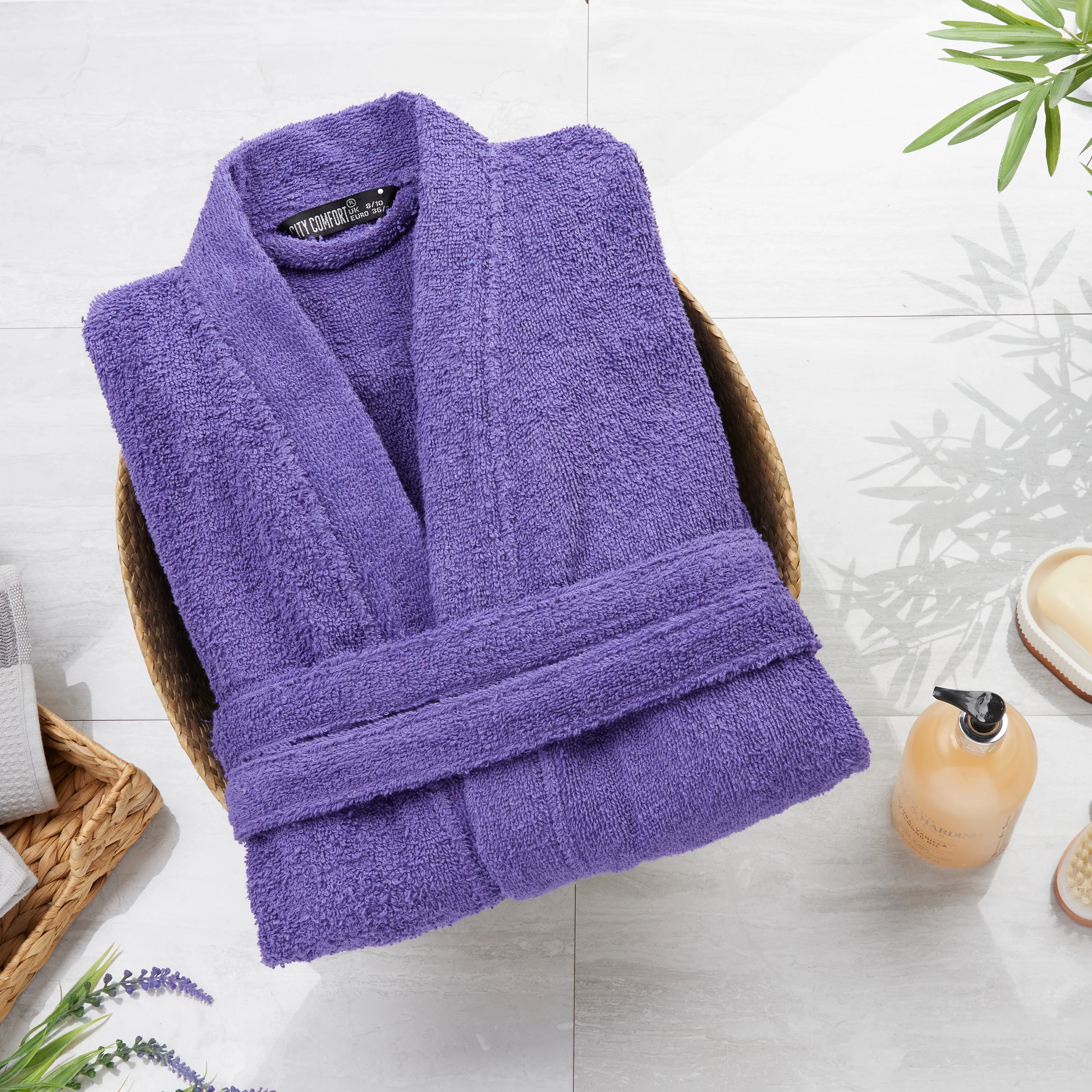Bath Robes for Women - Absorbent Cotton Terry Towelling Bathrobe - Image 2