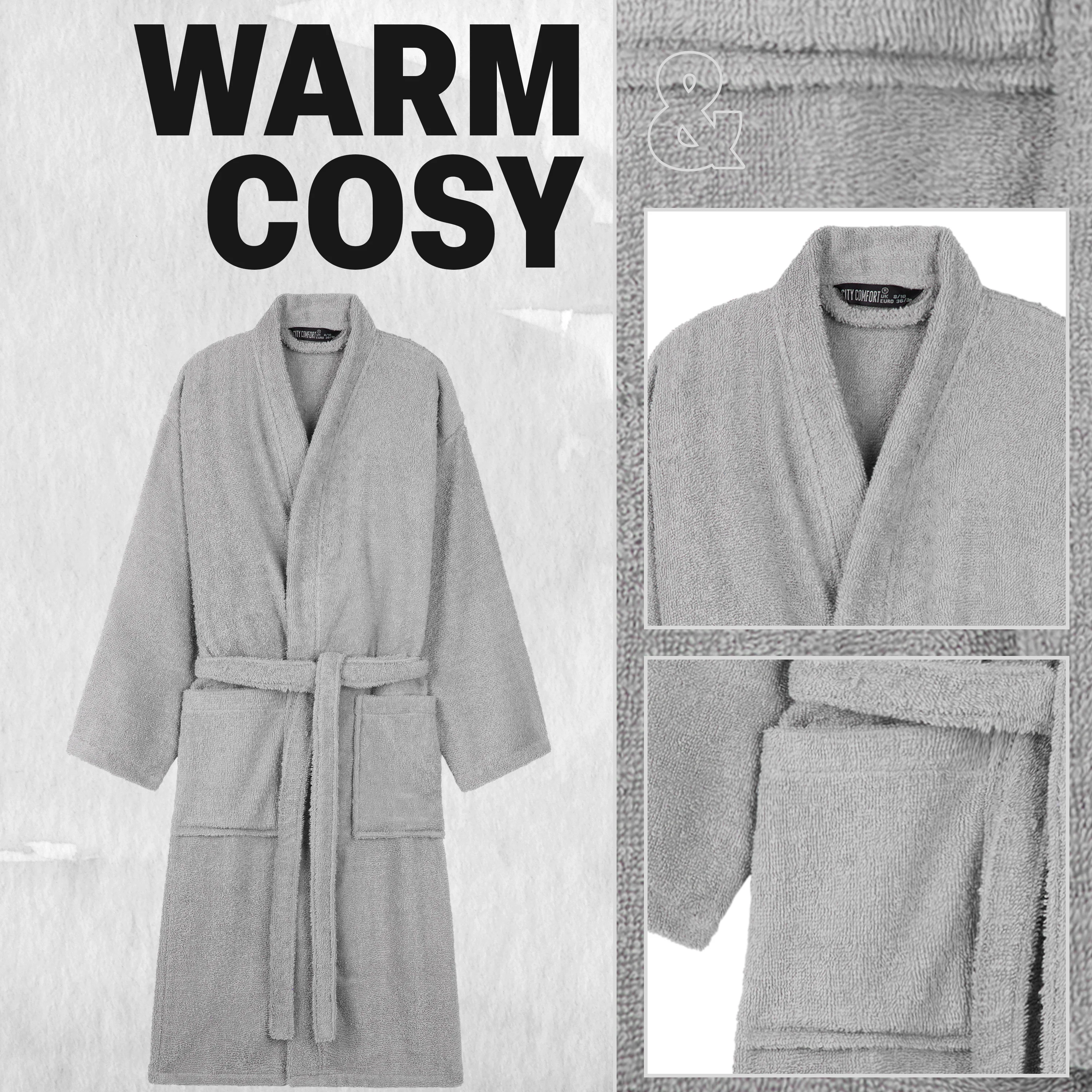 Bath Robes for Women - Absorbent Cotton Terry Towelling Bathrobe - Image 22