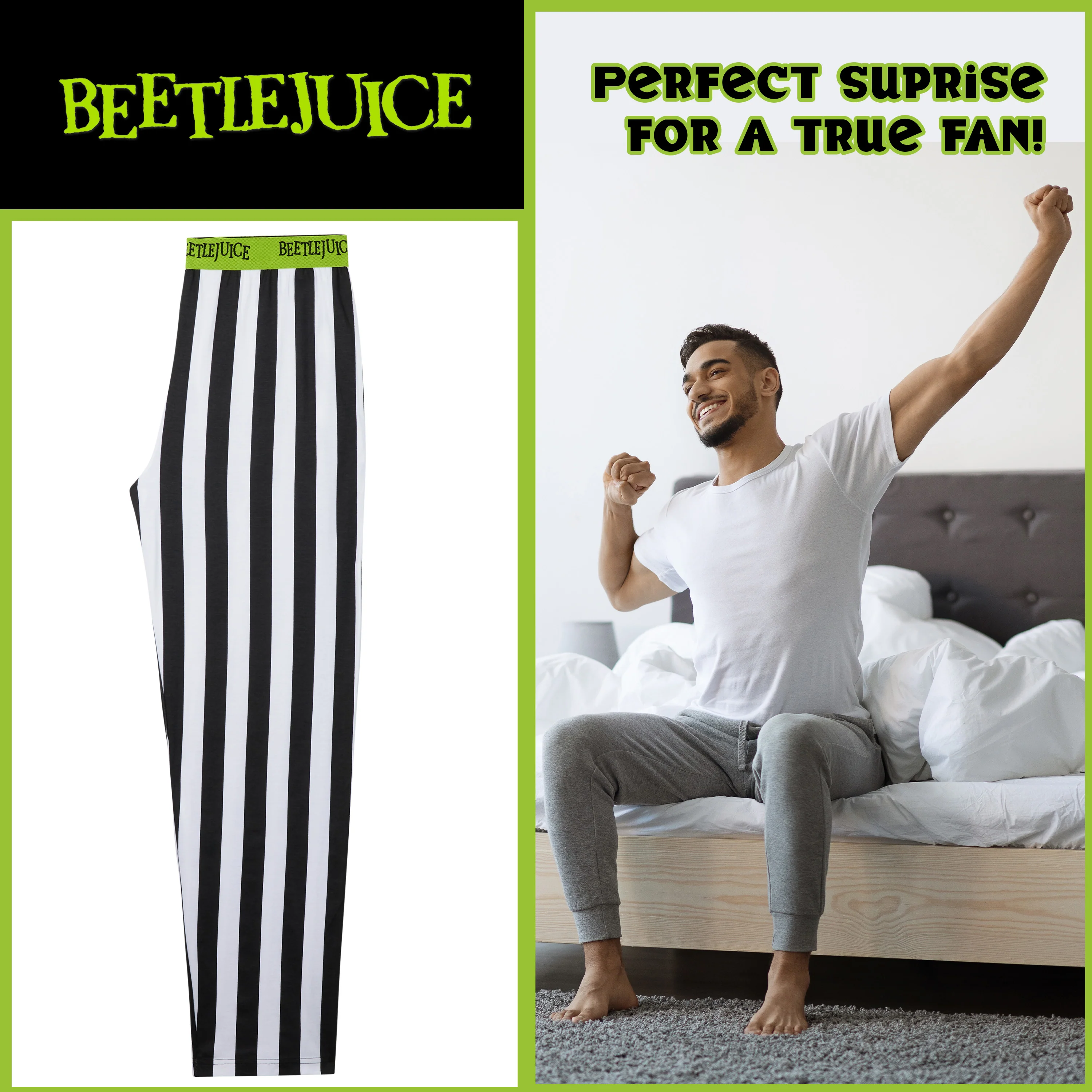 Beetlejuice Mens Pyjama Bottoms, Soft Comfortable Loungewear with Pockets - Mens Gifts - Image 3