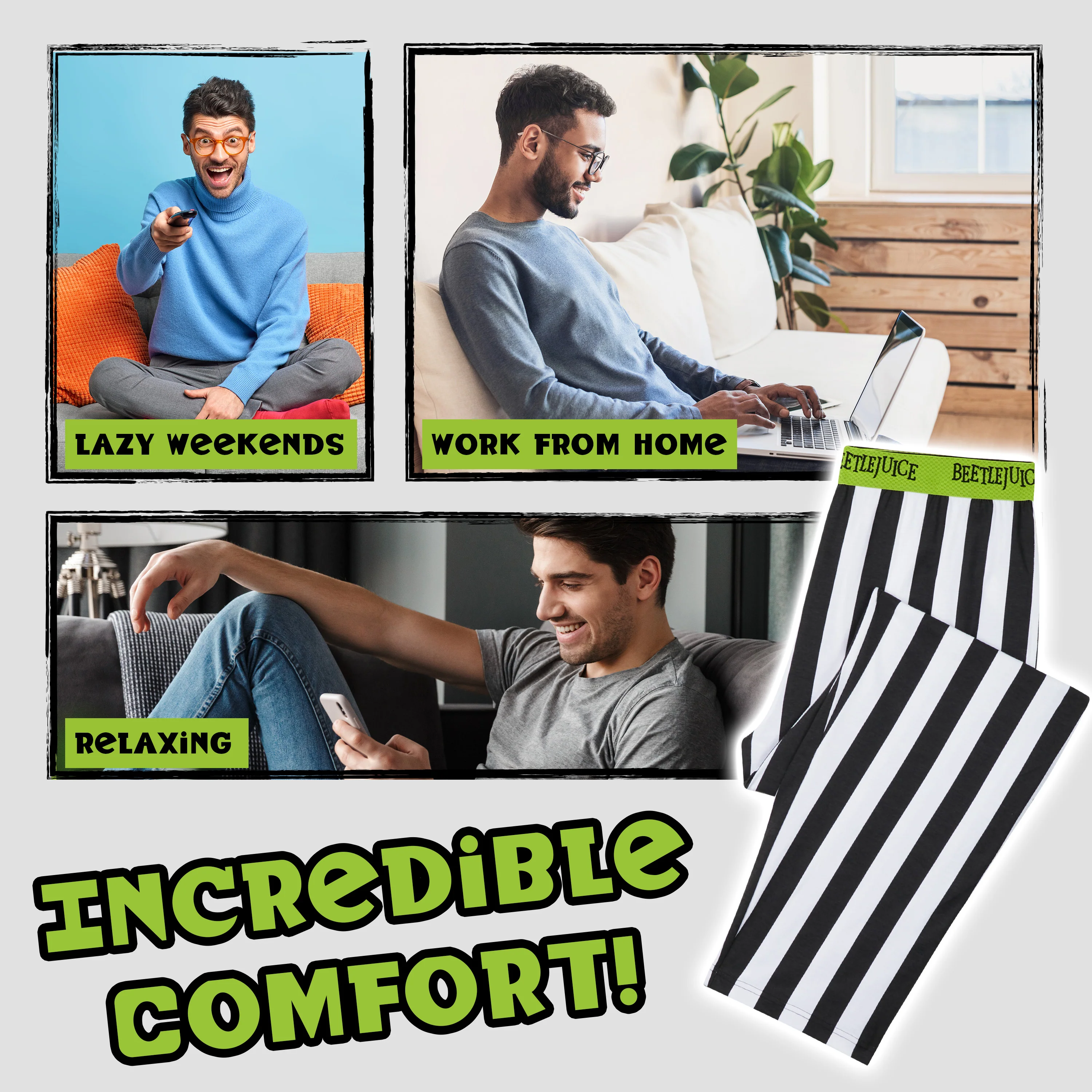 Beetlejuice Mens Pyjama Bottoms, Soft Comfortable Loungewear with Pockets - Mens Gifts - Image 5