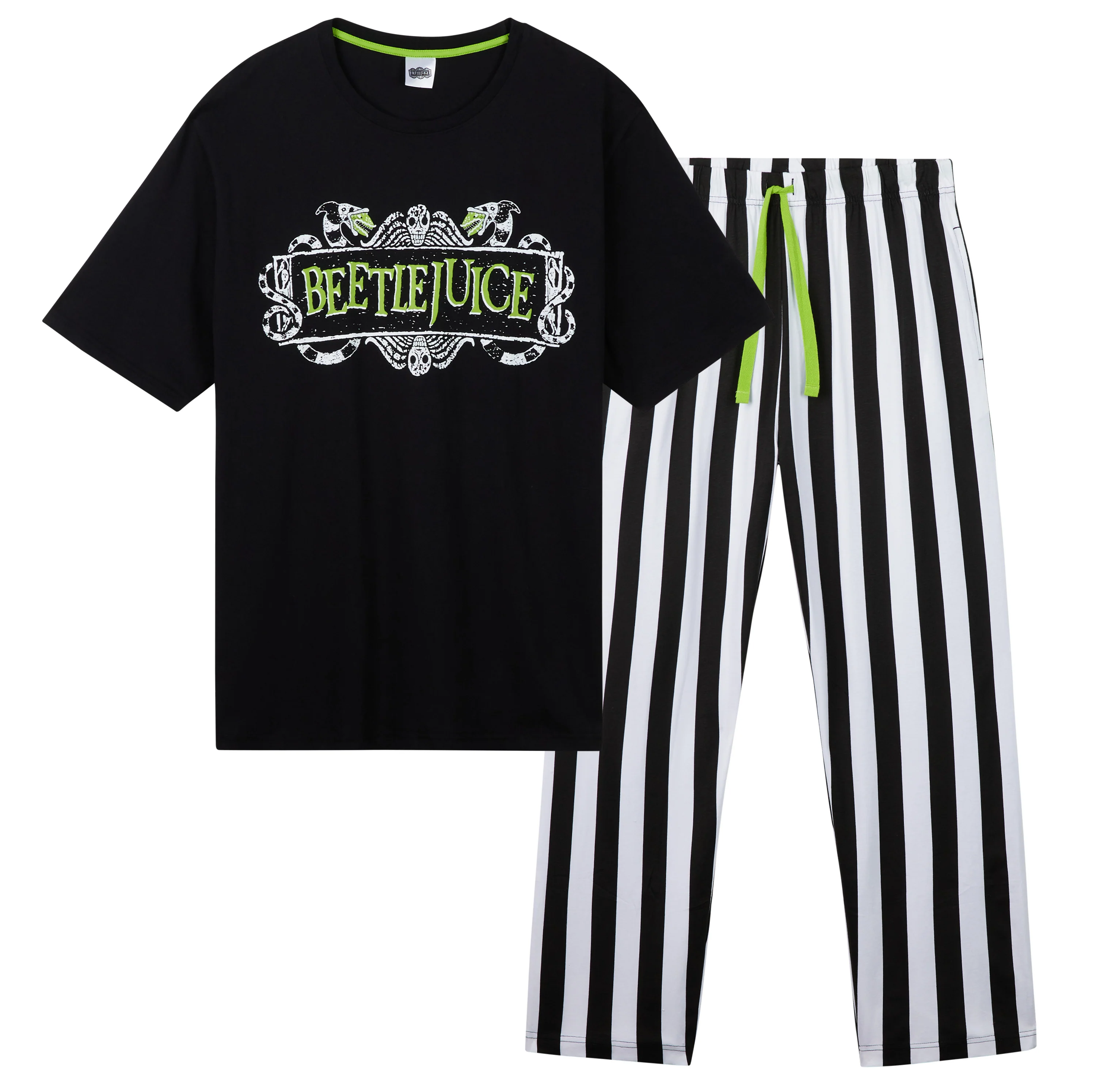Beetlejuice Men's Pyjamas Set, Comfortable Cotton Loungewear - Gifts for Him
