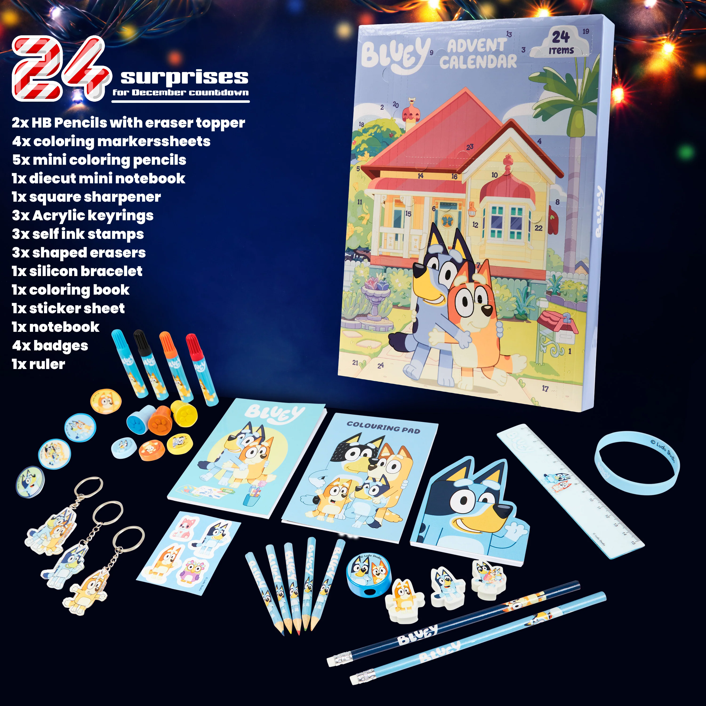 Bluey Advent Calendar 2025 Kids Stationery Christmas Toys Stocking Filler Gifts - Image 6