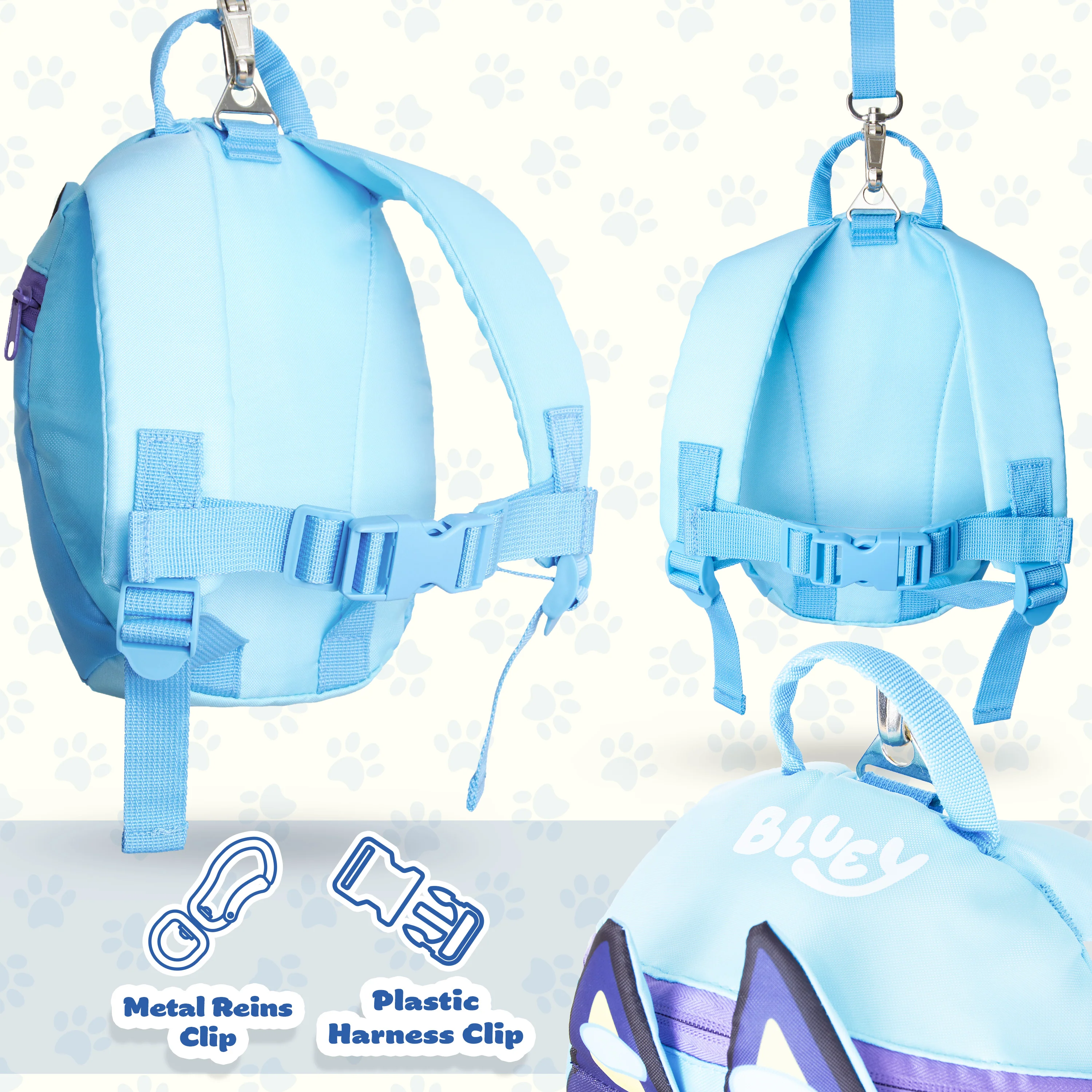 Bluey Backpack with Reins Toddler Backpack with Reins and Harness 1-4 Years (Blue) - Image 4