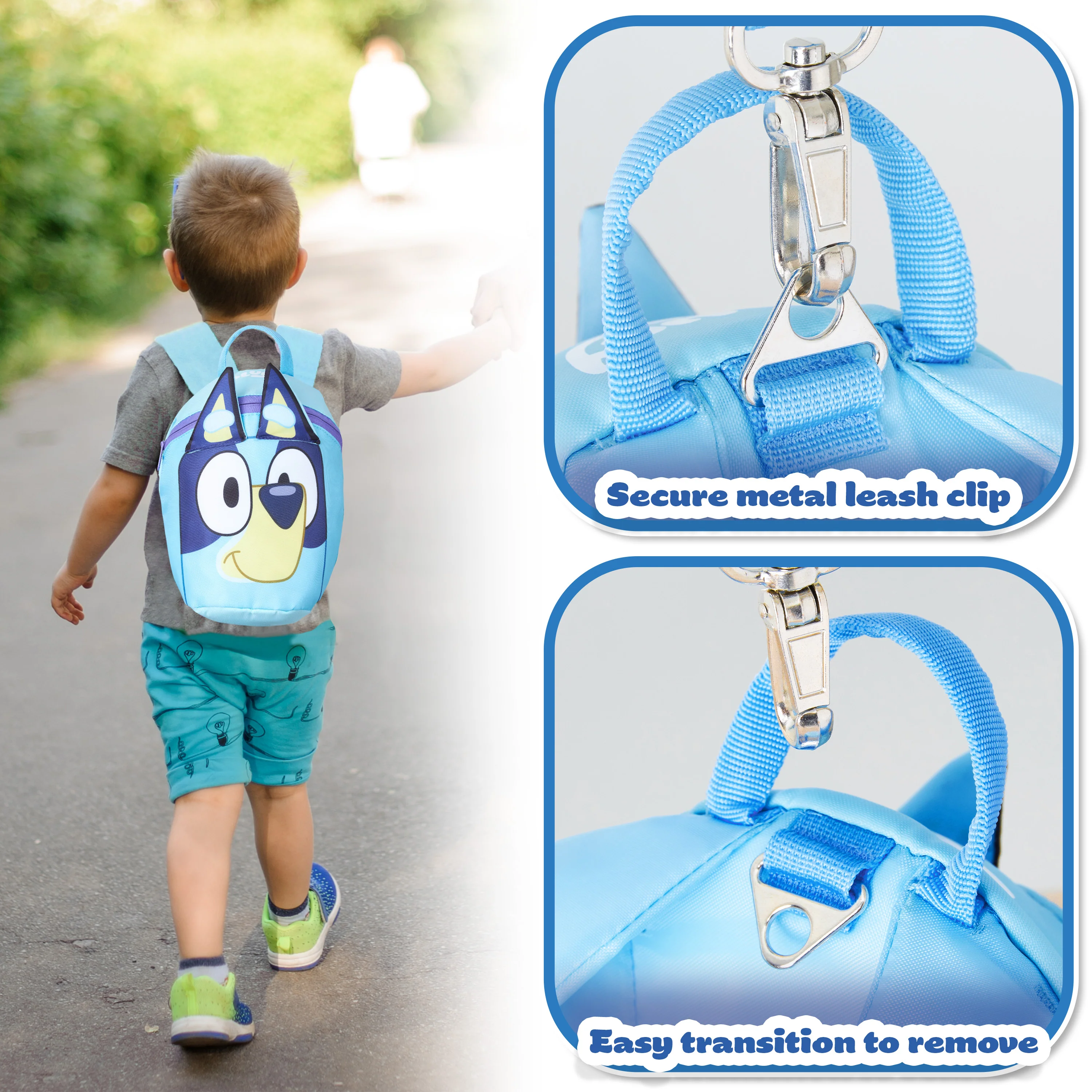 Bluey Backpack with Reins Toddler Backpack with Reins and Harness 1-4 Years (Blue) - Image 5