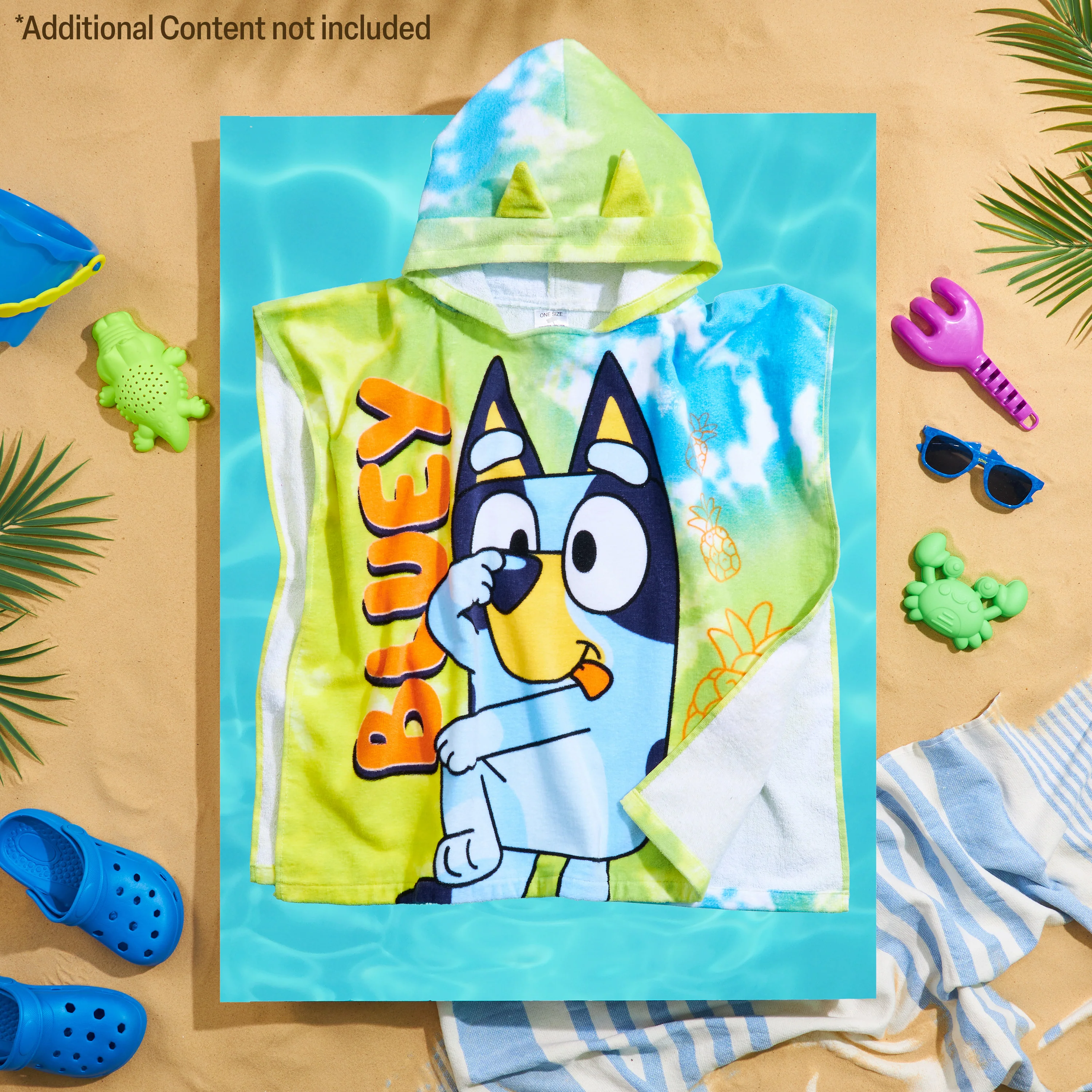 Bluey Bath Towel with Hood for Kids Absorbent Changing Robe Cotton Poncho for Swimming Bath Shower Beach Towel Holiday Essentials (Multi, 3-8 Years) - Image 5
