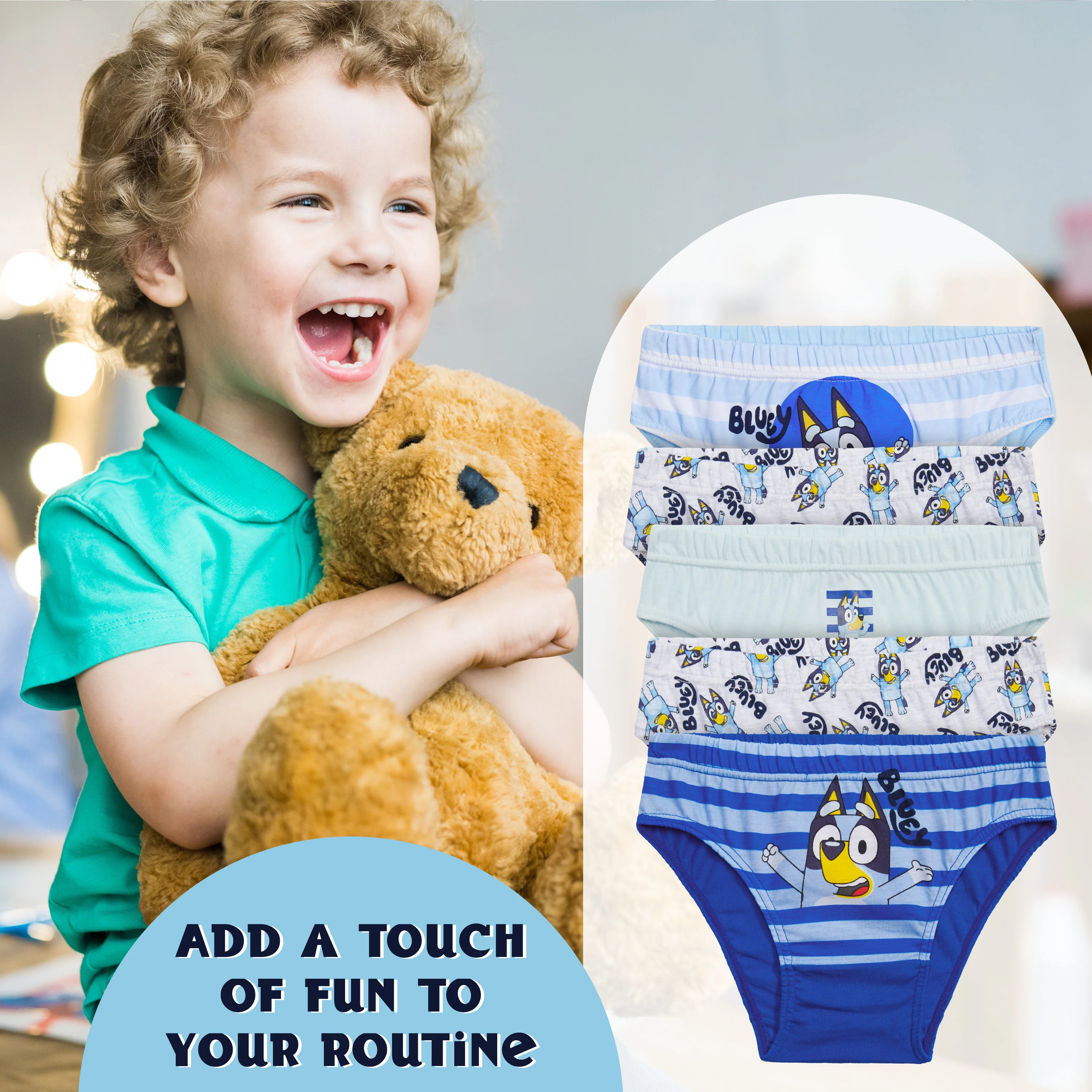 Bluey Boys Briefs, Comfortable Soft Breathable Underwear Pack of 5 Kids Underpants - Image 3