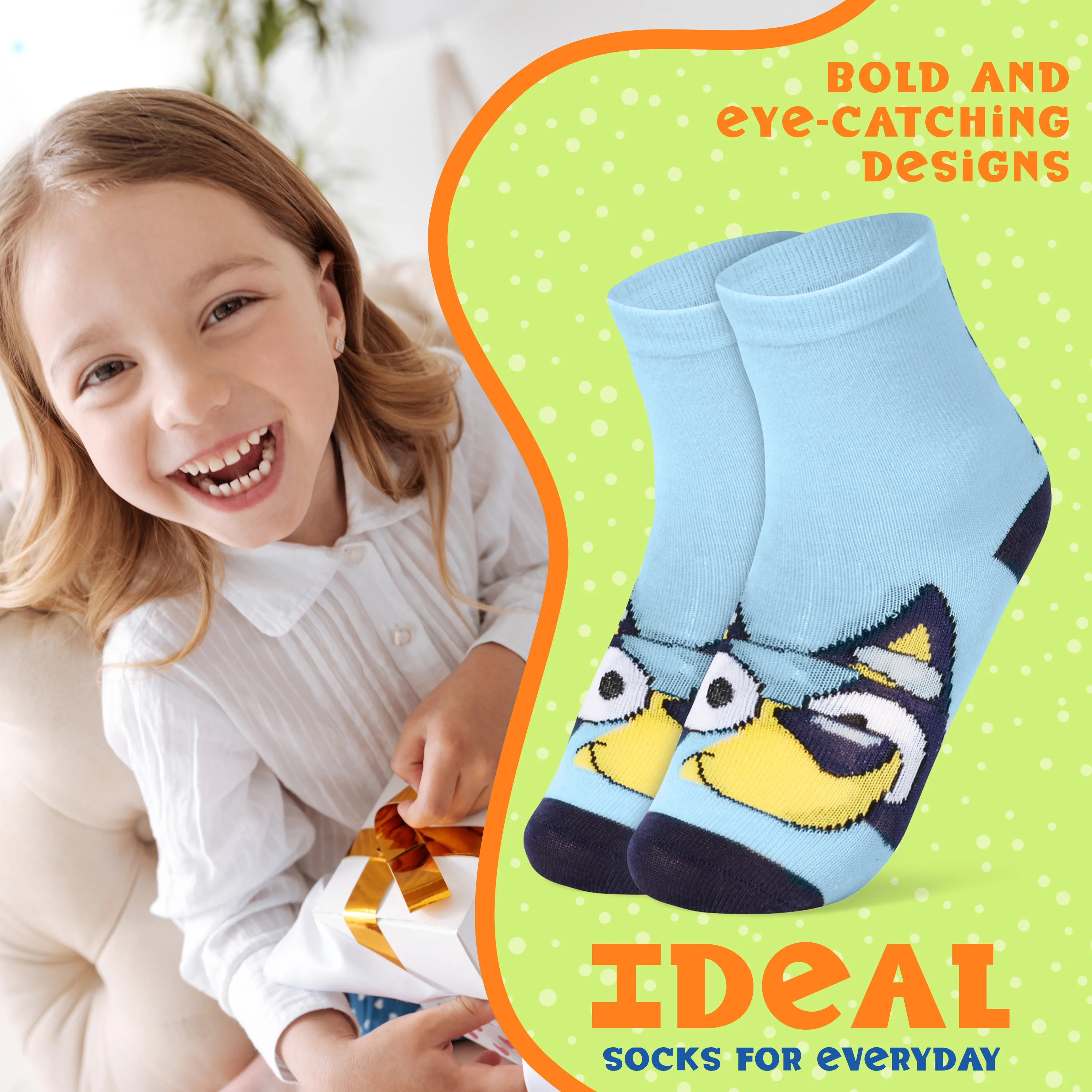 Bluey Boys Calf Socks, Soft Breathable Kids Socks Pack of 5 - Gifts for Boys - Image 3