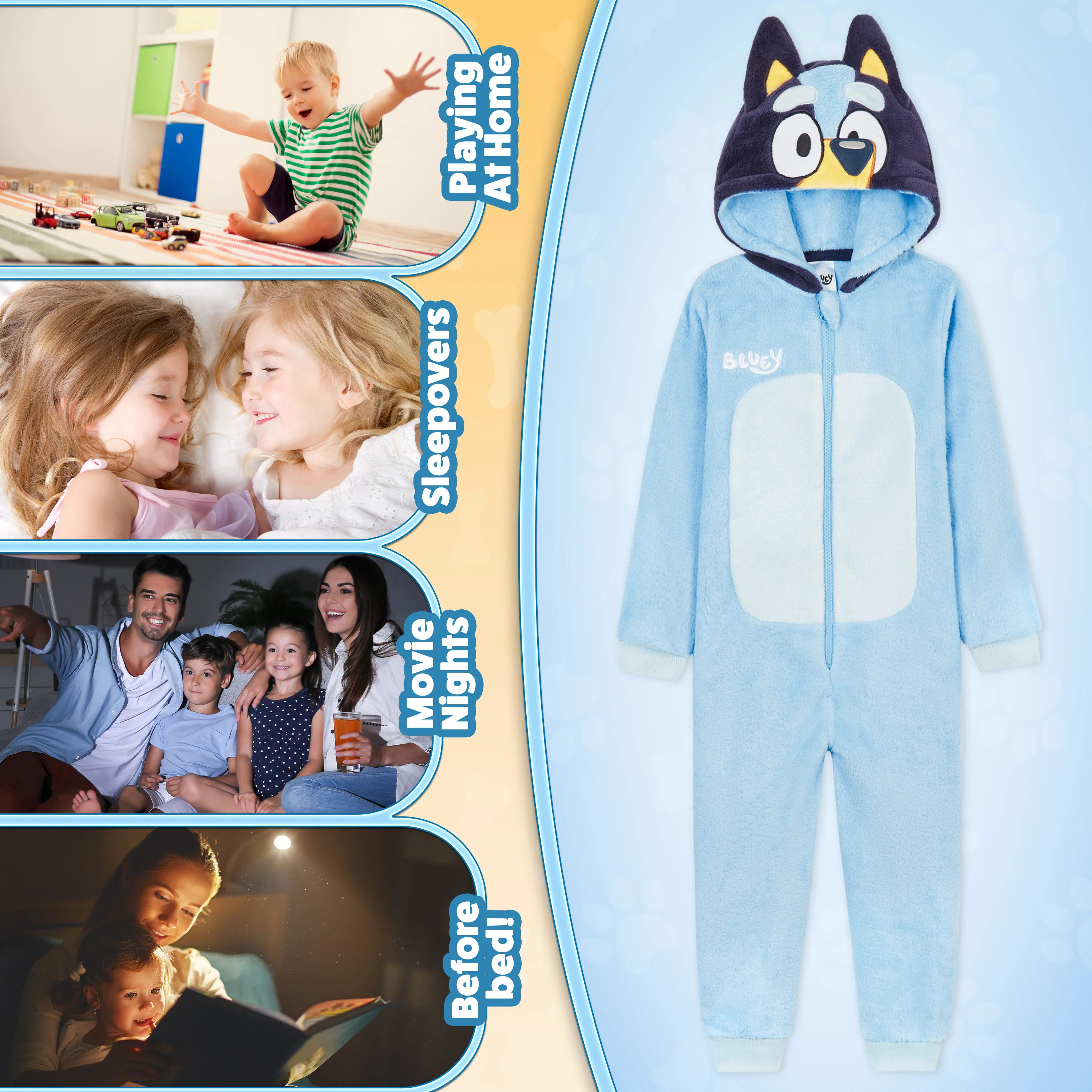 Bluey Boys Fleece Onesie with Hood, Cosy Loungewear - Gifts for Boys - Image 5