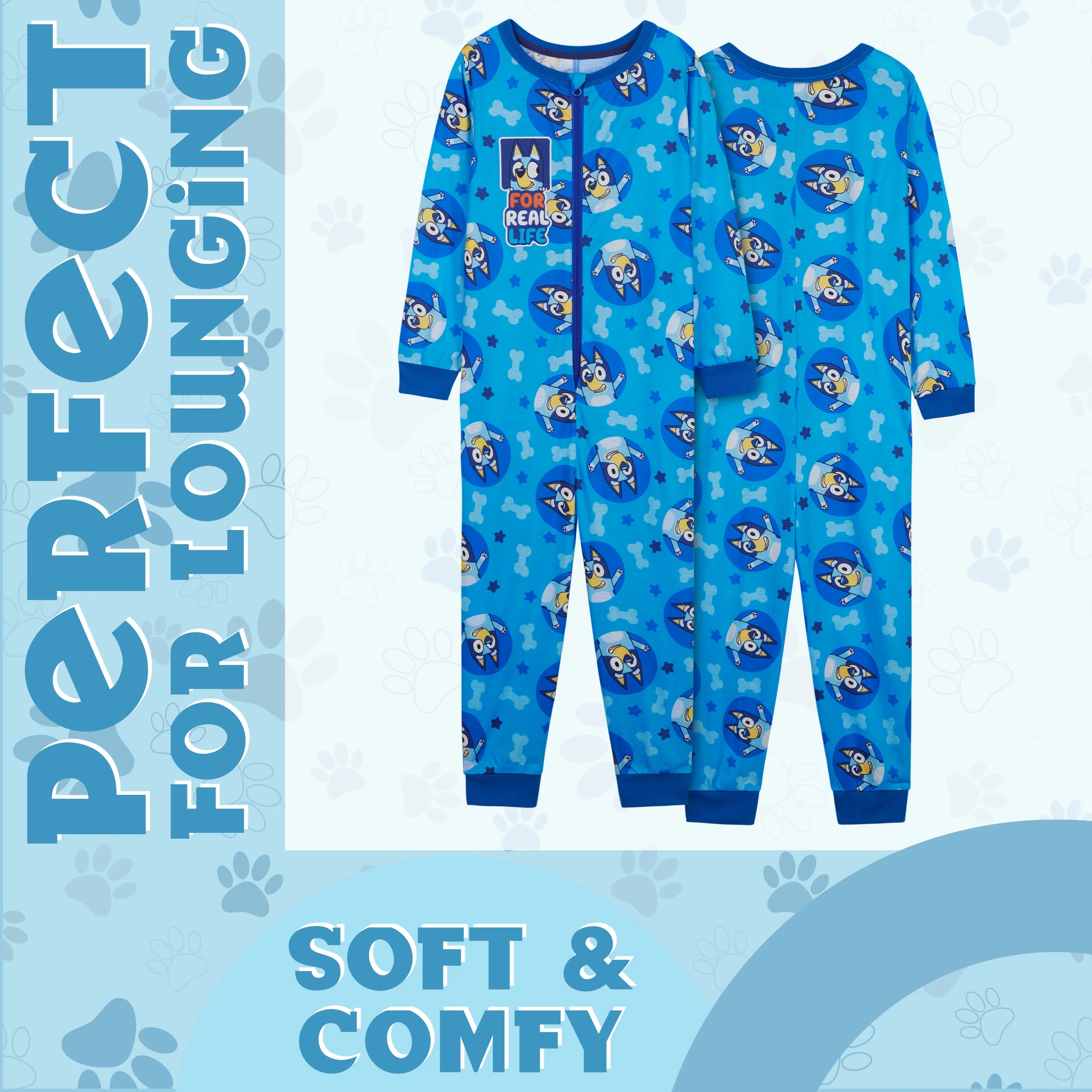 Bluey Boys Jersey Onesie with Cuffed Sleeves and Ankles, Cosy Loungewear - Gifts for Boys - Image 5