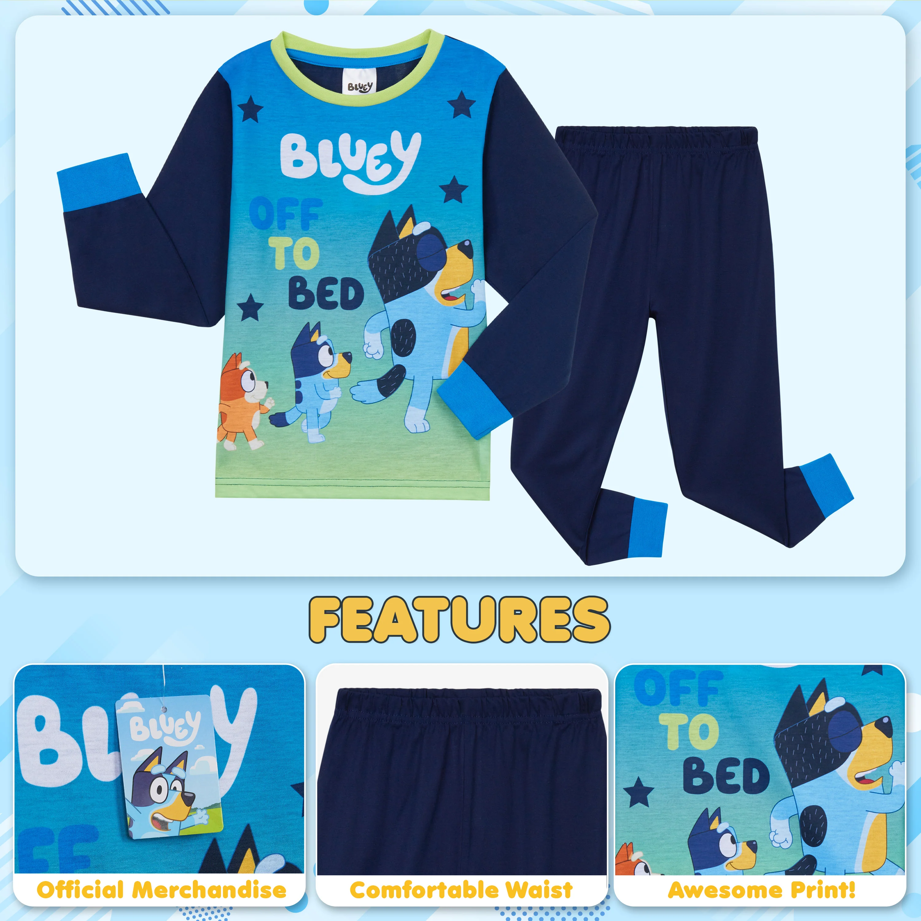 Bluey Boys Long Pyjama Set, Comfy Breathable Loungewear PJs - Gifts for Boys - Image 3