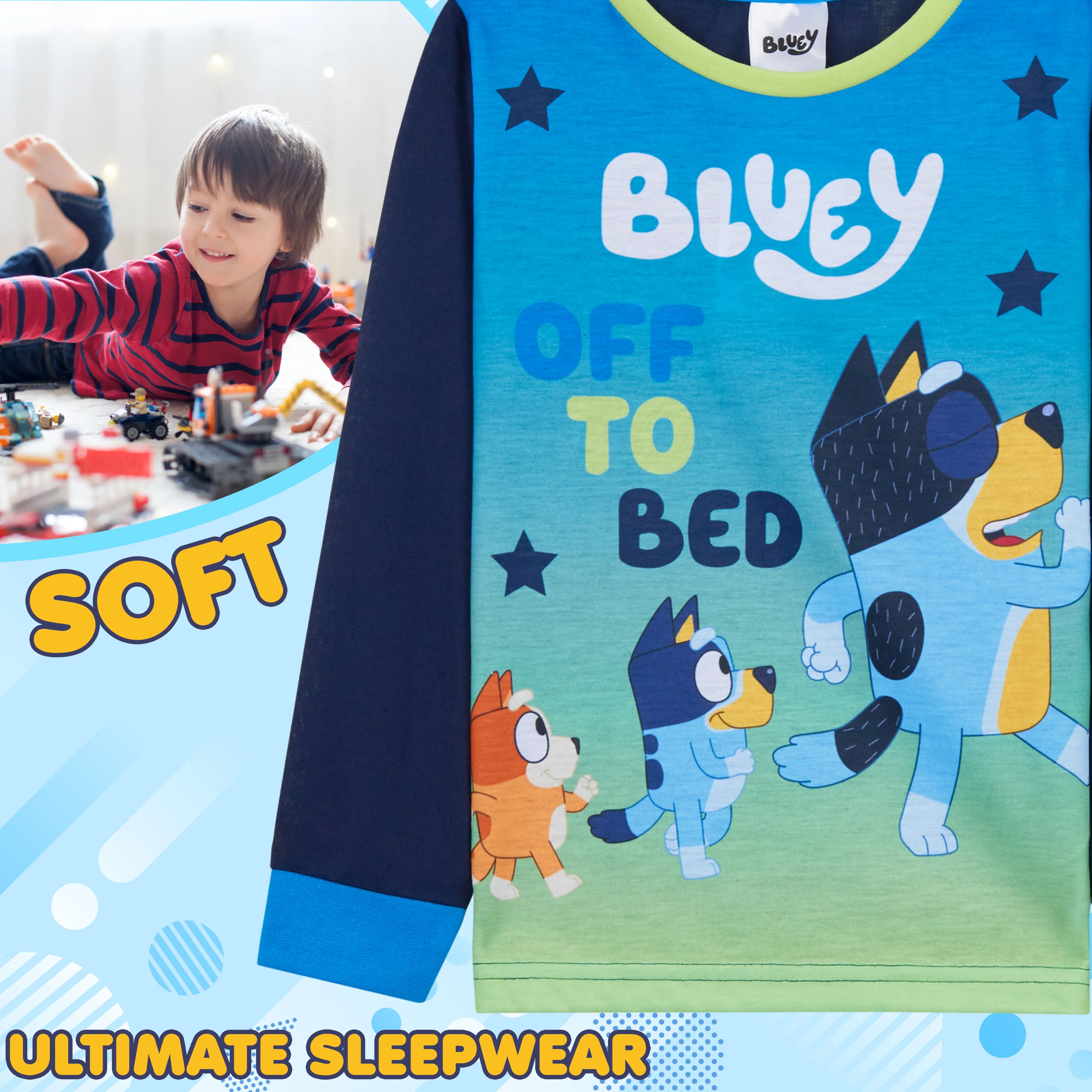 Bluey Boys Long Pyjama Set, Comfy Breathable Loungewear PJs - Gifts for Boys - Image 5