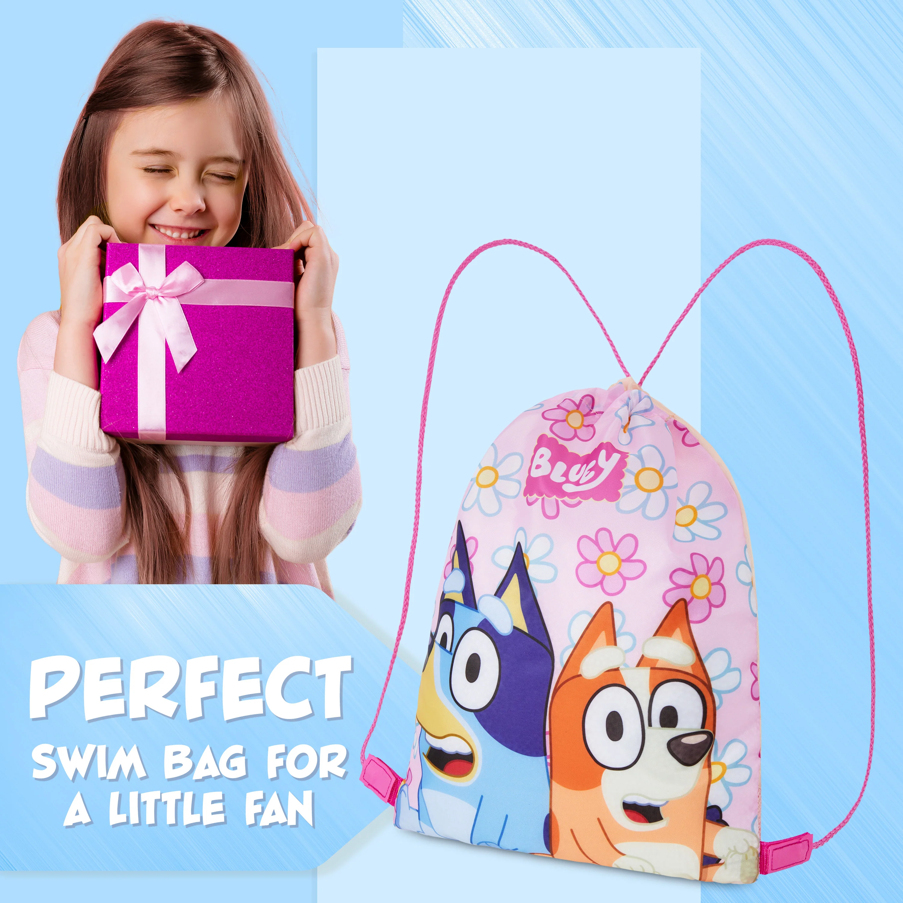 Bluey Drawstring Swim Bag for Girls, String Swimming Bag, School, Sports, Travel, PE Bag - Image 3