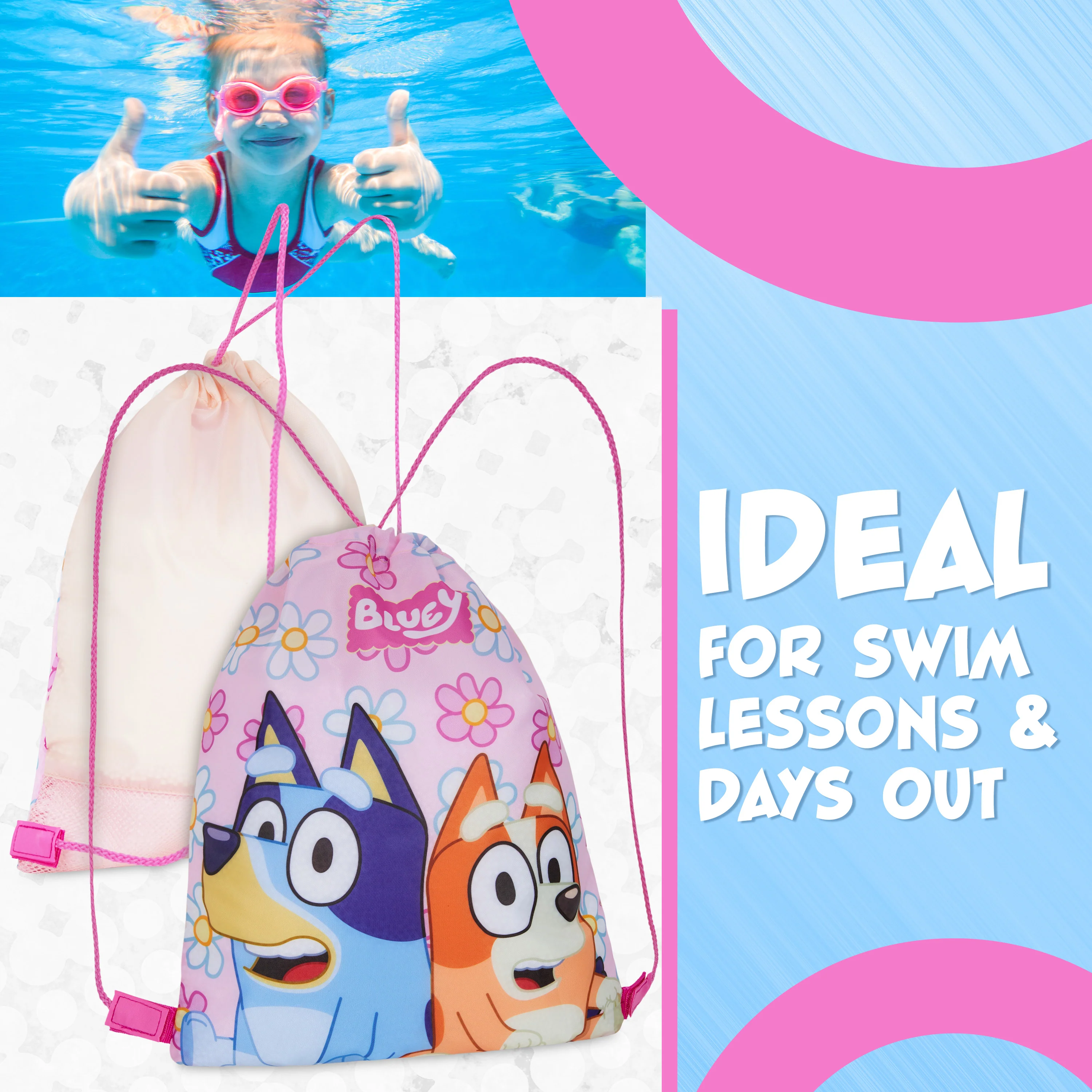 Bluey Drawstring Swim Bag for Girls, String Swimming Bag, School, Sports, Travel, PE Bag - Image 4