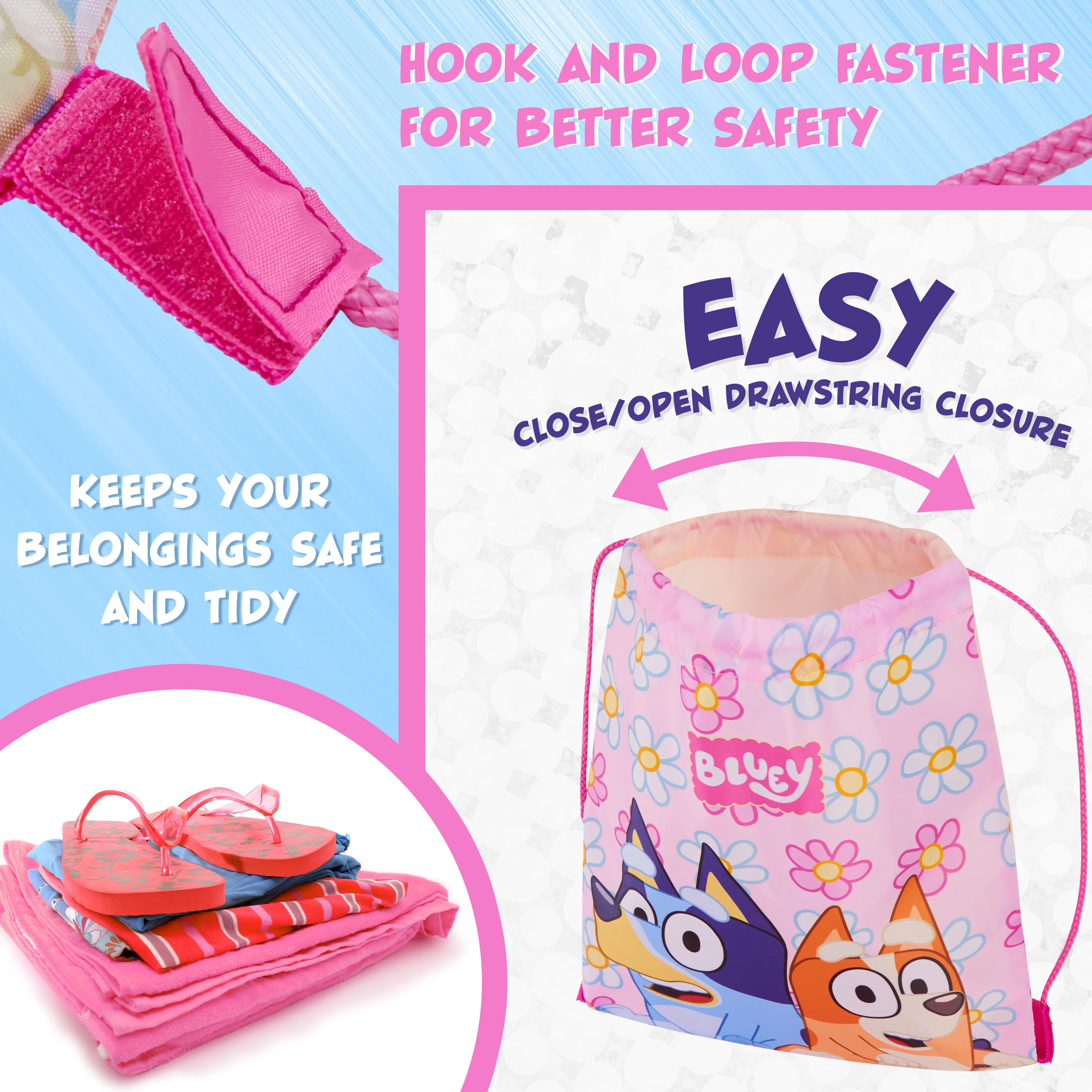 Bluey Drawstring Swim Bag for Girls, String Swimming Bag, School, Sports, Travel, PE Bag - Image 5