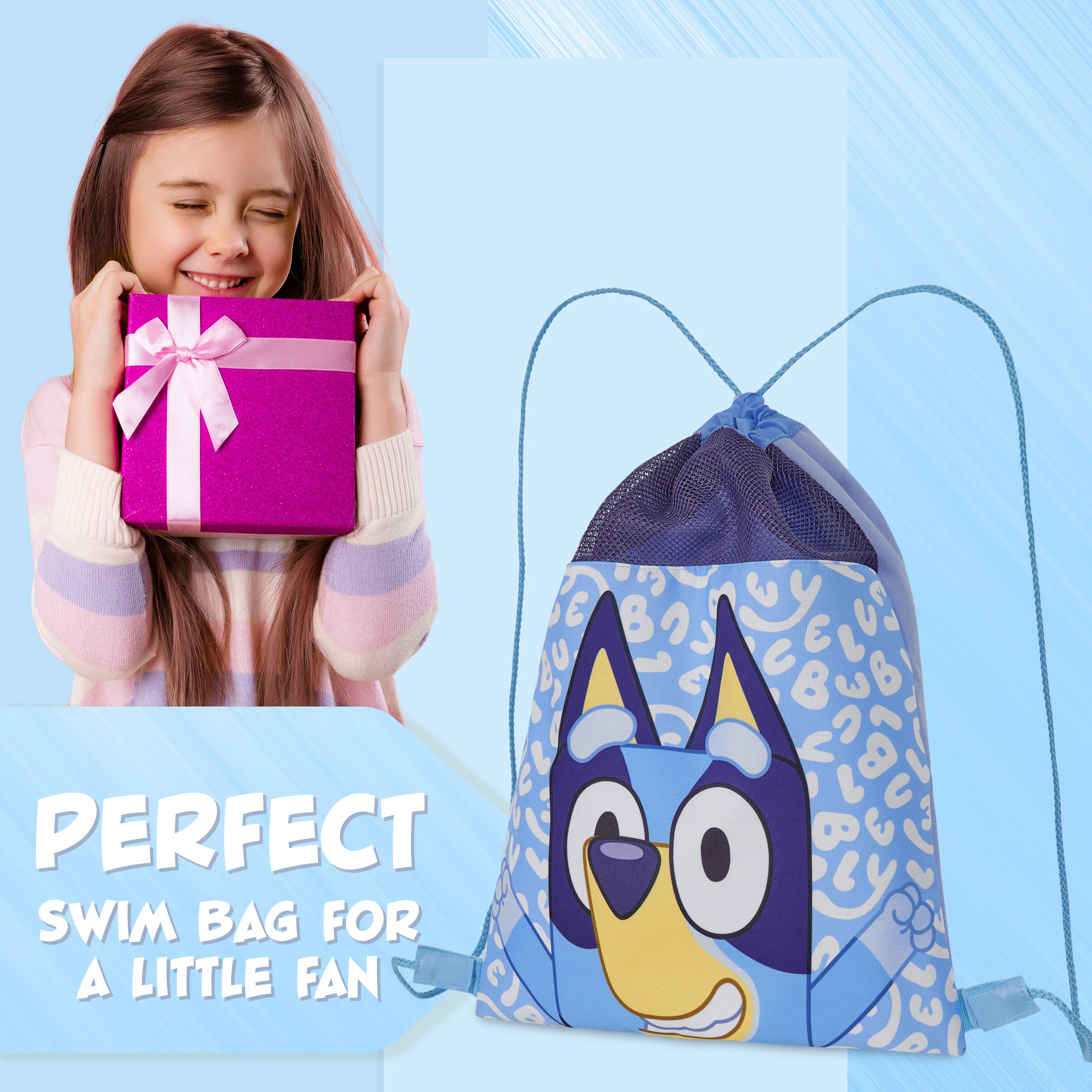 Bluey Drawstring Swim Bag for Kids, String Swimming Bag, School, Sports, Travel, PE Bag - Image 3