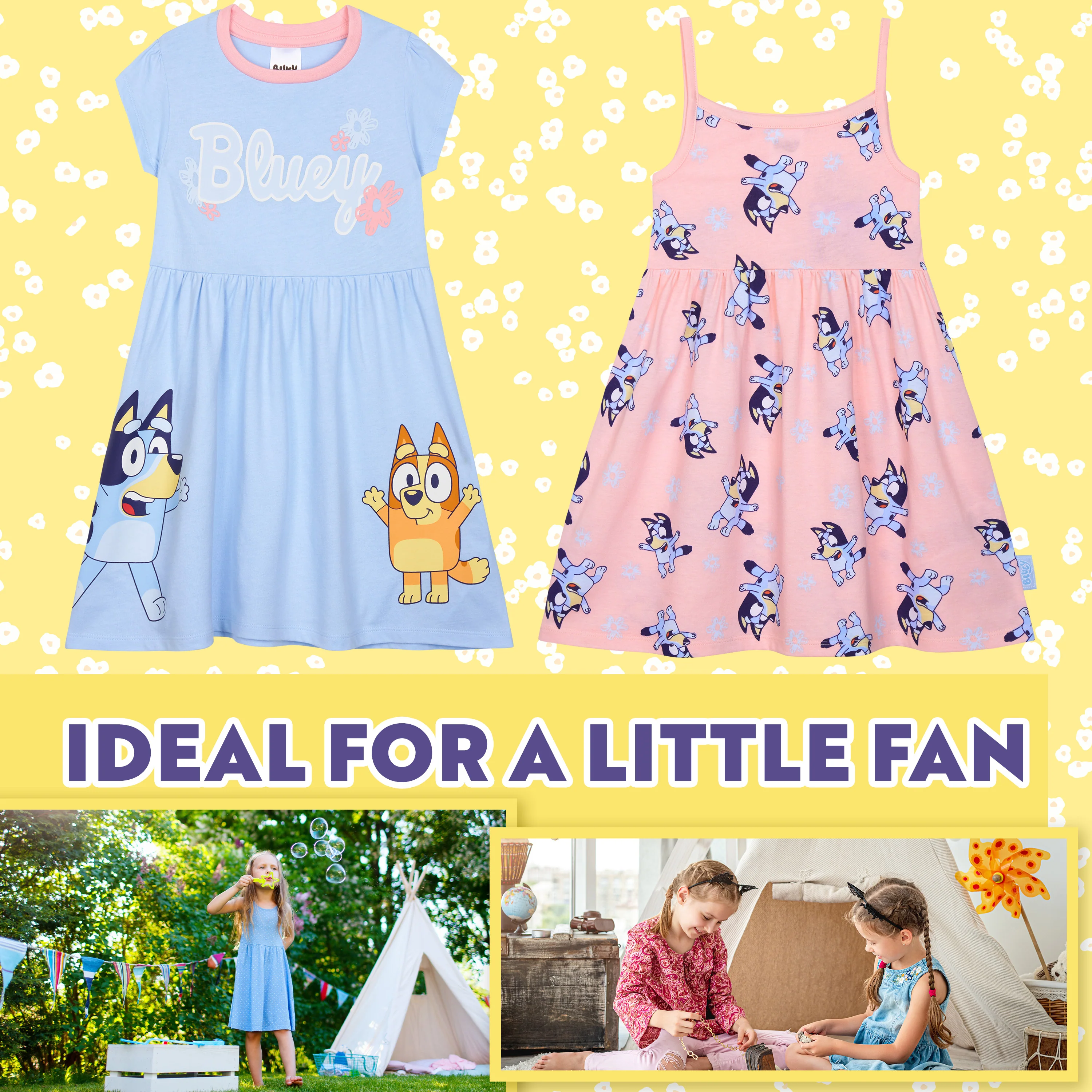 Bluey Dress for Kids Toddlers Pack of 2 Casual Party Swing Summer Dress Comfy Cute Holiday Girls Clothes Gifts for Girls - Image 2